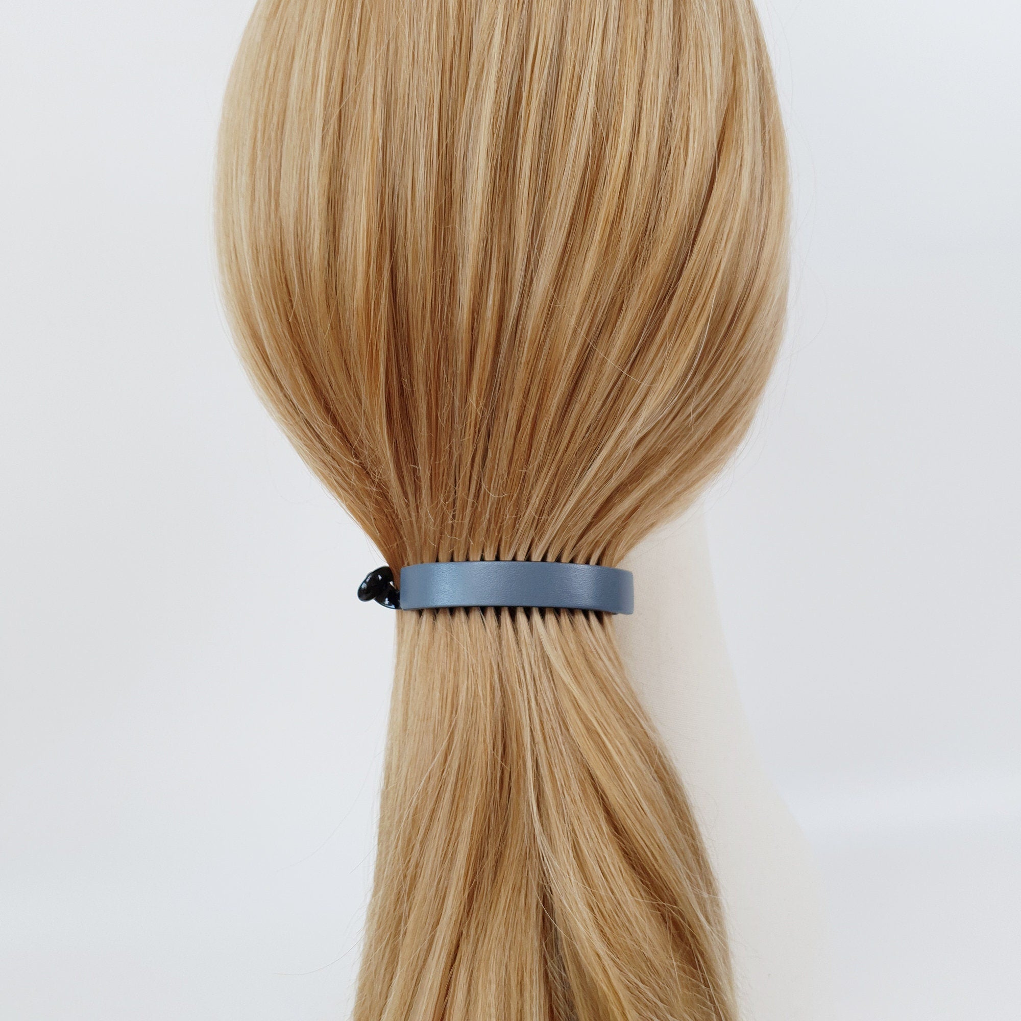 Real Leather Half Moon Claw Clip / Vintage Hair Comb Barrette / Clincher Comb Hair Accessory / Banana Clip