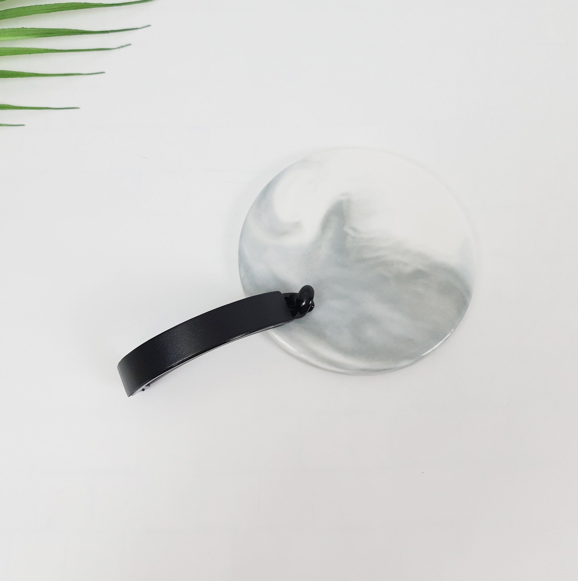 Real Leather Half Moon Claw Clip / Vintage Hair Comb Barrette / Clincher Comb Hair Accessory / Banana Clip