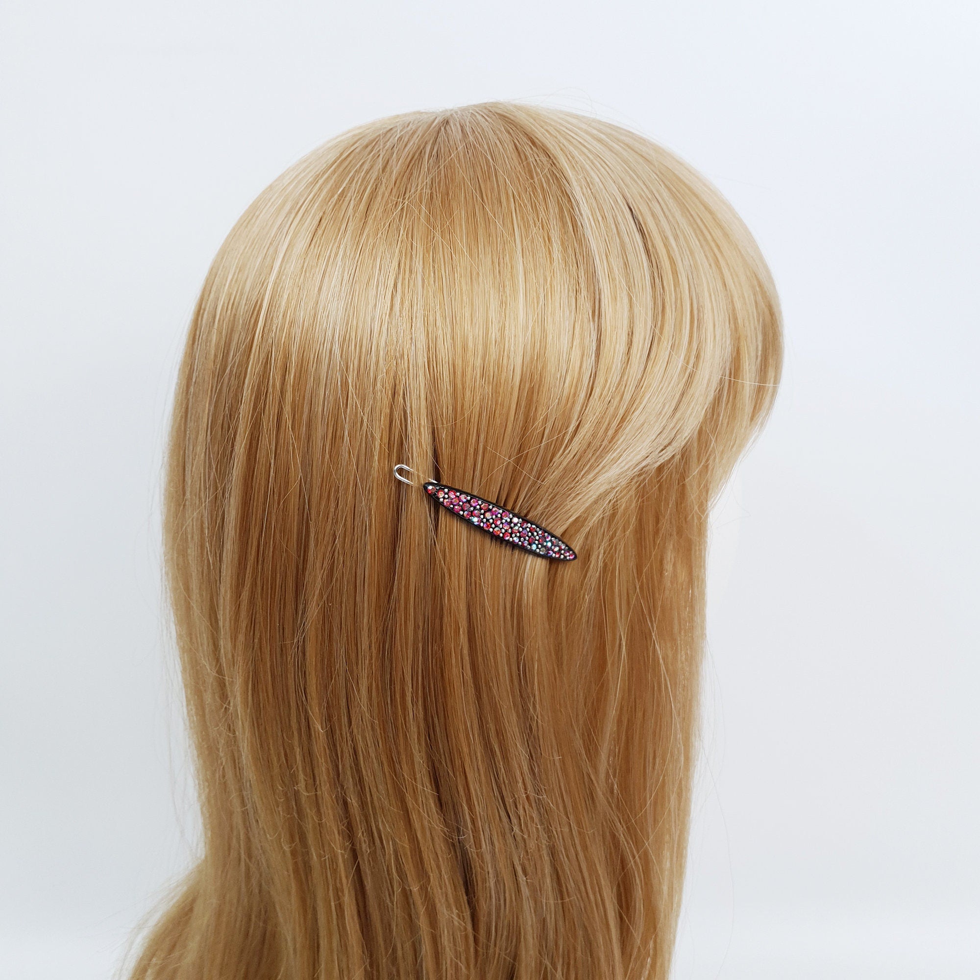 Tortoise Shell Black Cubic Bobby Pin (2.0 Inch) / Vintage French Hair Pin Clip / Hair Accessory for Woman / Snap Clip for Long Hair