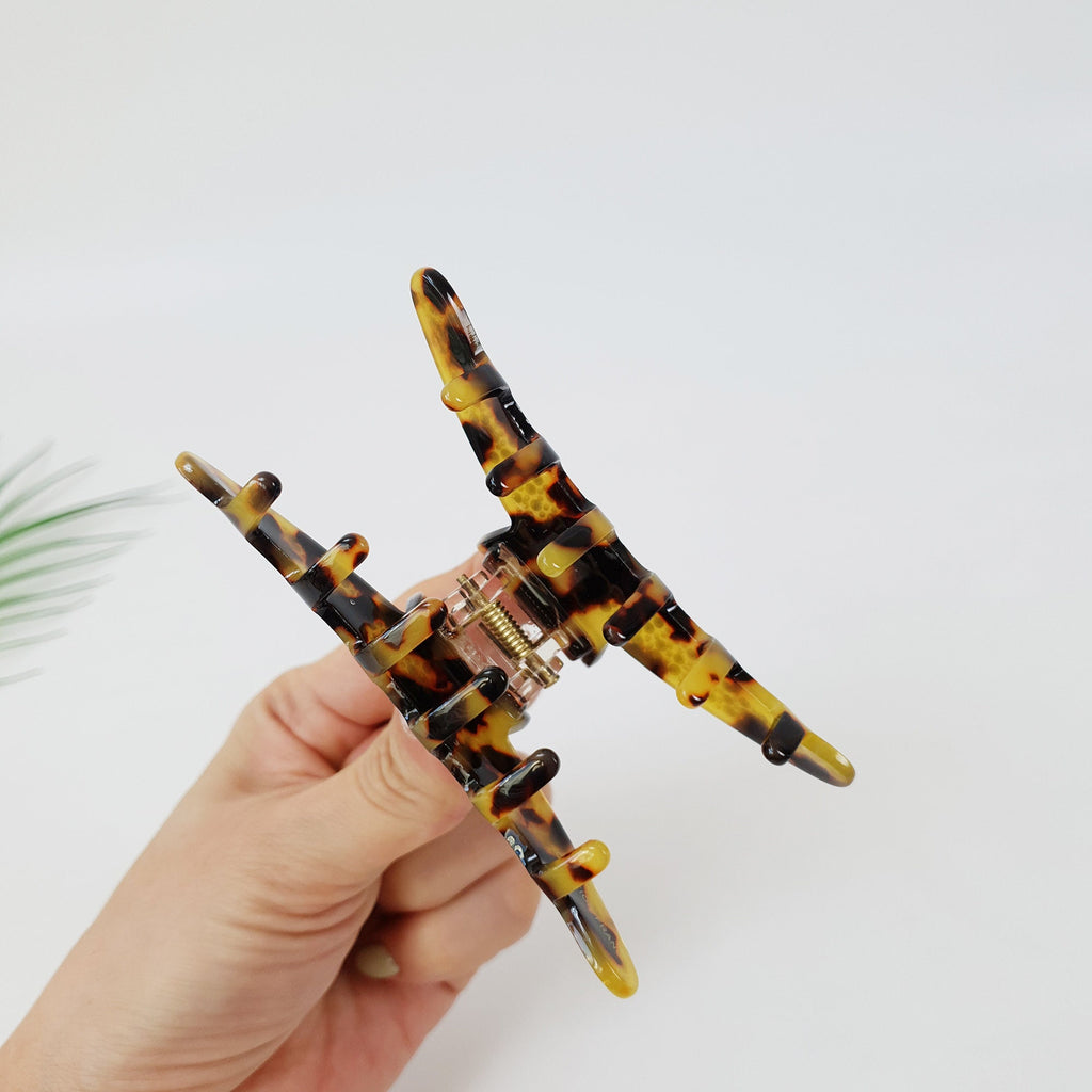 Tortoise Shell Leopard Elle Cubic Hair Claw Clip / Luxurious Cellulose French Hair Pin / Hair Accessory for Woman / Large Hair Clip