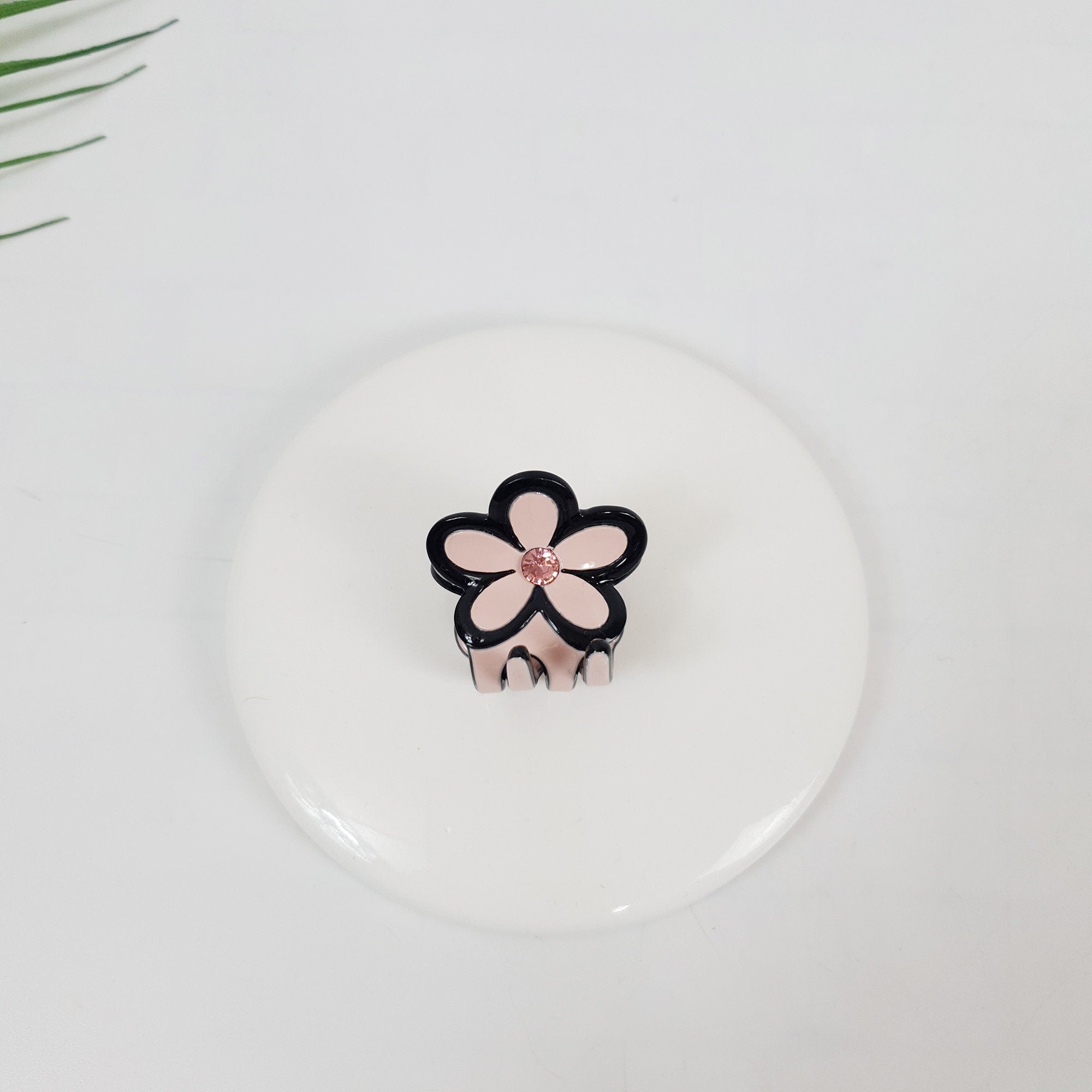 Flower Hair Clips with Cubic (1.2 Inch) / Cute French Hair Pin / Floral Hair Clip / French Barrette for Woman