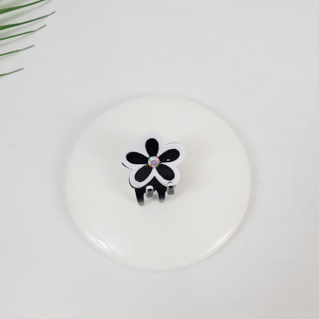 Flower Hair Clips with Cubic (1.2 Inch) / Cute French Hair Pin / Floral Hair Clip / French Barrette for Woman