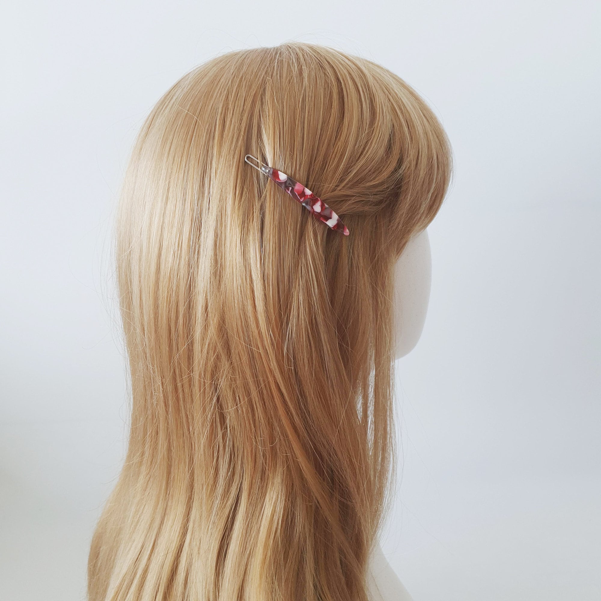 Tortoise Shell Mini Slim Oval Bobby Pin / Vintage French Hair Pin / Bow Barrette for Woman