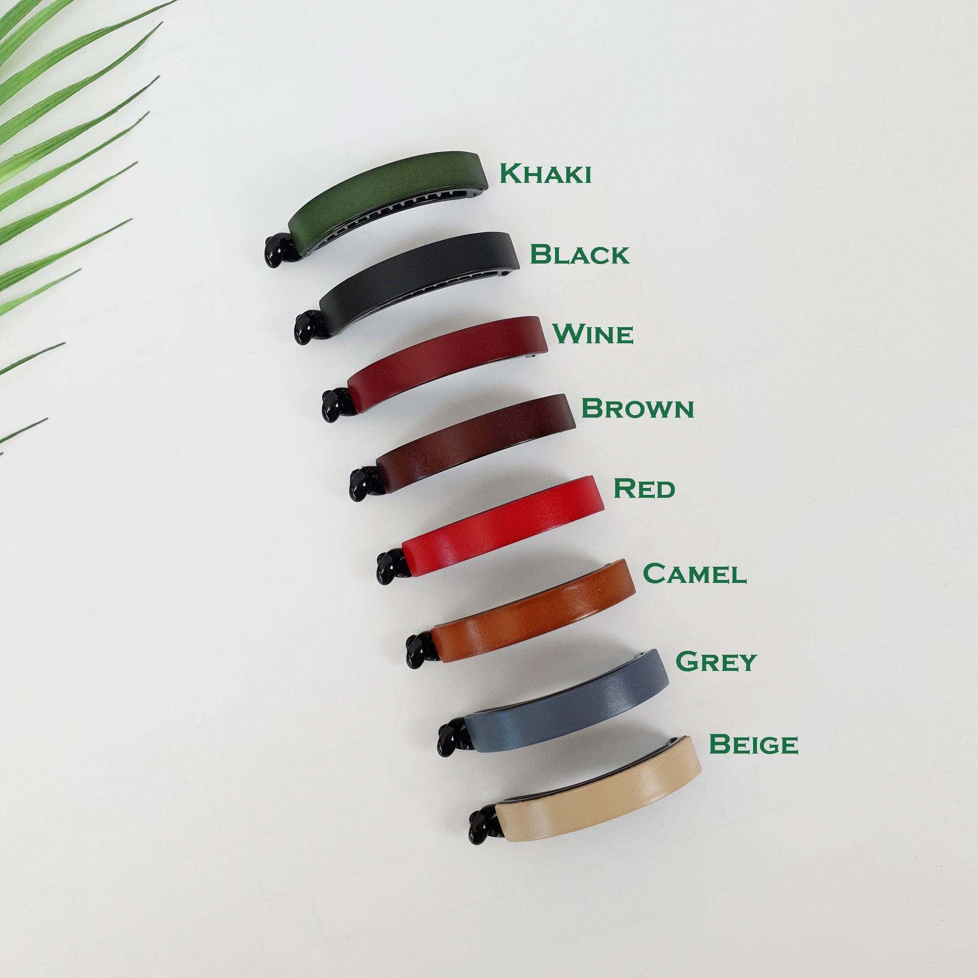 Real Leather Half Moon Claw Clip / Vintage Hair Comb Barrette / Clincher Comb Hair Accessory / Banana Clip