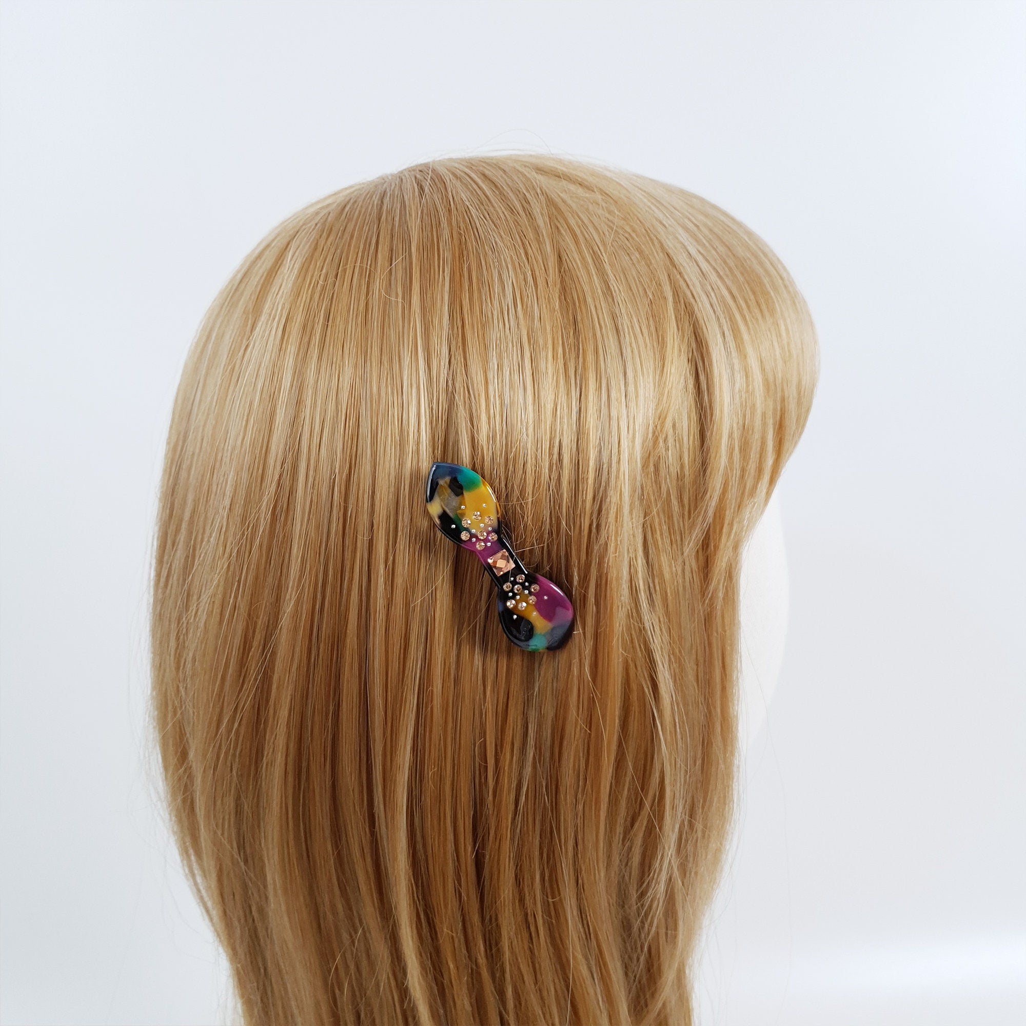 Tortoise Shell Mini Bow Hair Comb Pin / Cute French Hair Pin / Hair Fork for Thick Hair