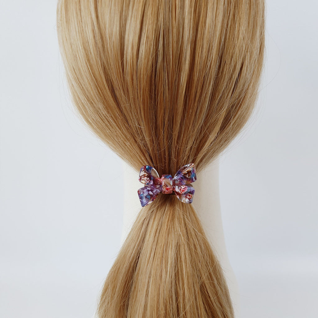 Tortoise Shell Art Butterfly Ribbon Hair Tie / Cute Point Ponytail Holder / Hair Accessory for Woman / French Hair Pin / Hair Scrunchy