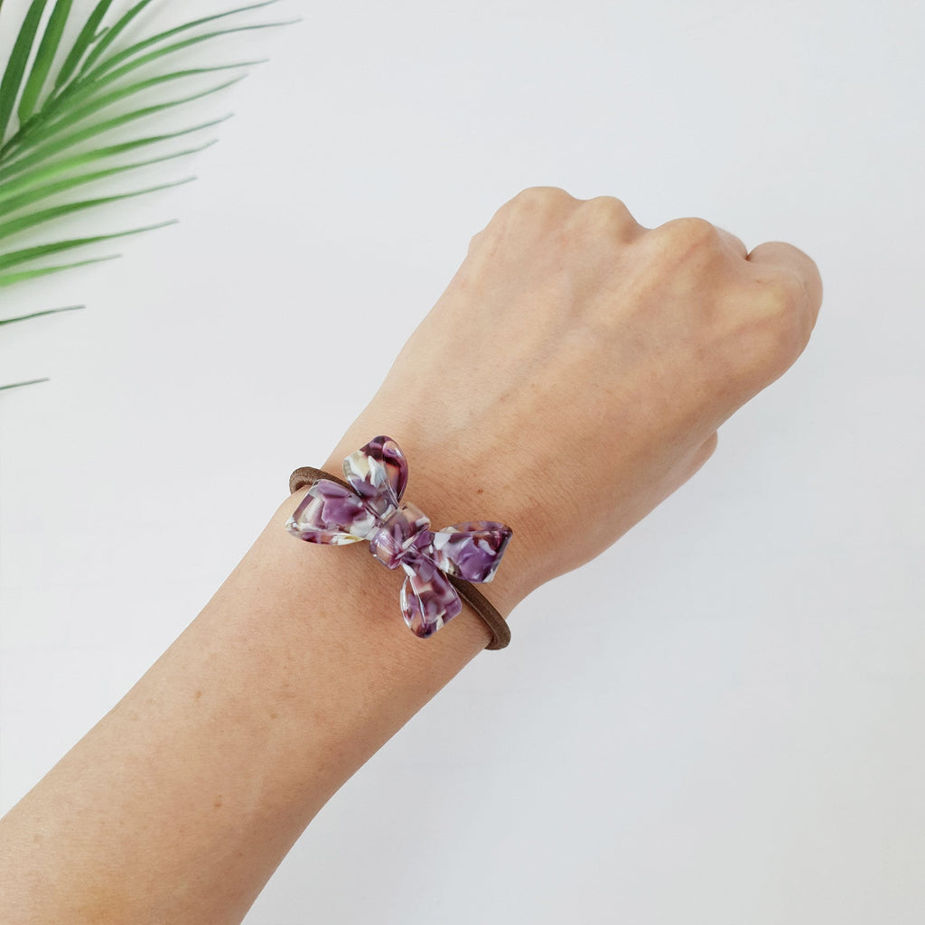 Tortoise Shell Art Butterfly Ribbon Hair Tie / Cute Point Ponytail Holder / Hair Accessory for Woman / French Hair Pin / Hair Scrunchy