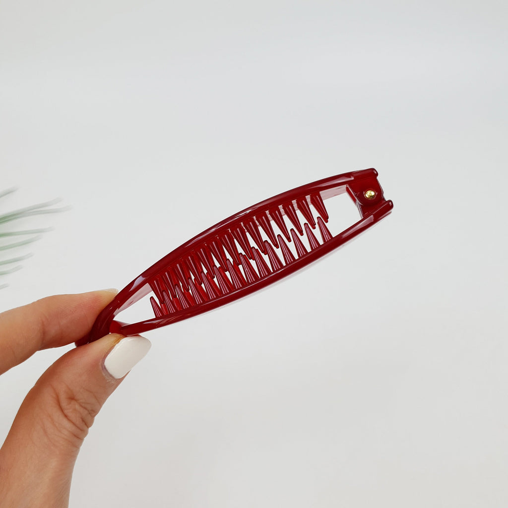 Basic Vivid Pure Color Banana Clip / Luxurious Cellulose Hair Comb Barrette / Clincher Comb Hair Accessory