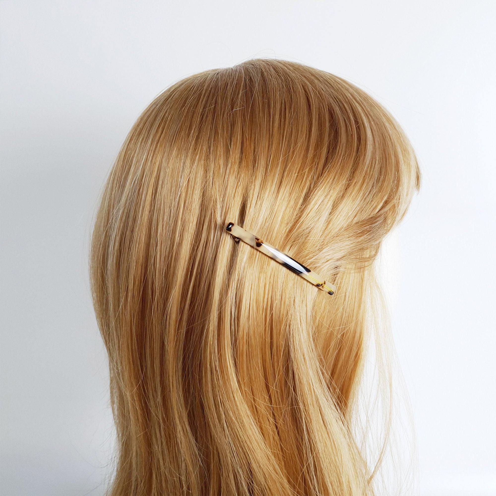 Tortoise Shell Mini Slim Hair Barrette (2.6 Inch) / Elegance Leopard French Hair Pin / Hair Accessory for Woman / Automatic Hair Clip