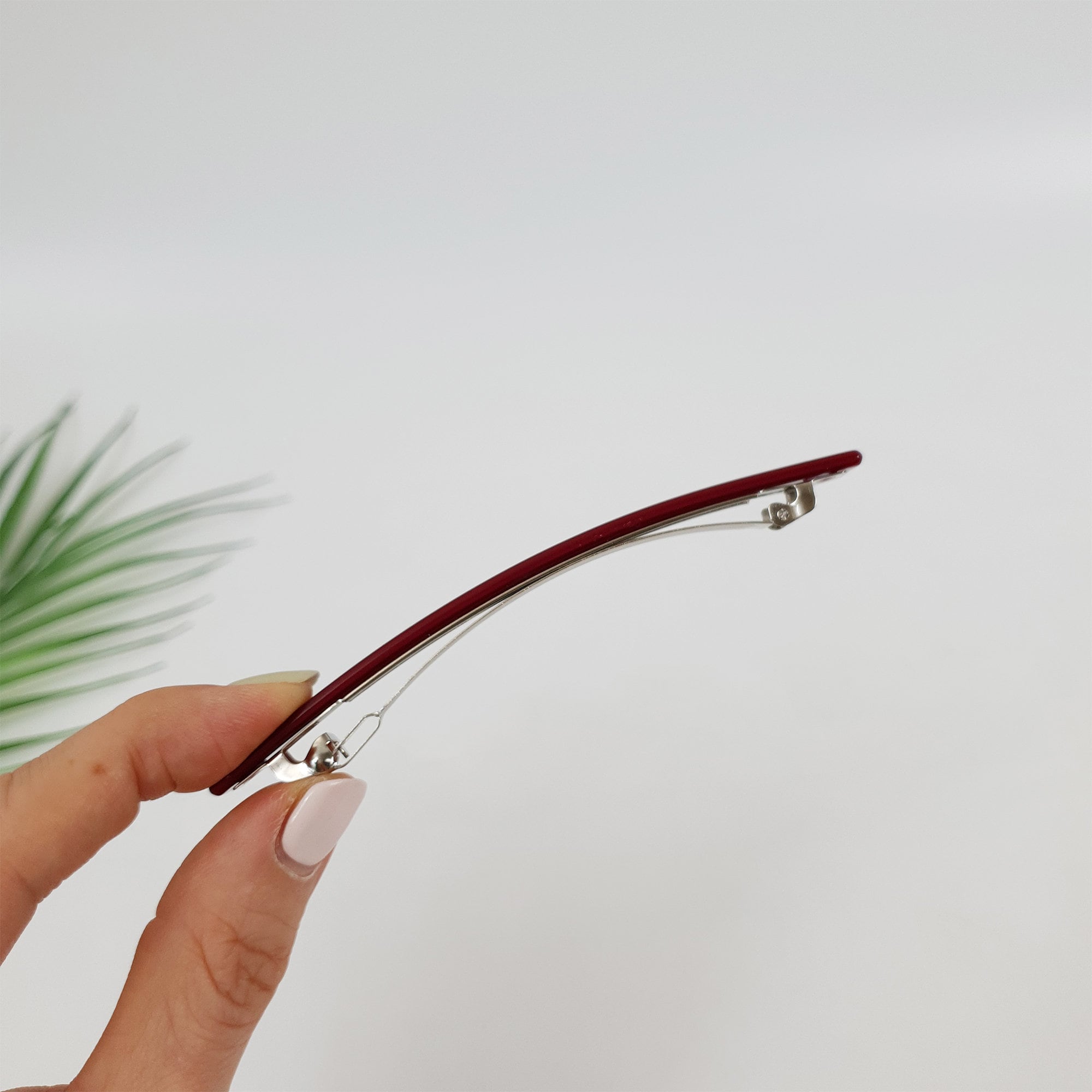 Slim Simple Line Hair Barrette (4.1 Inch) / Elegance Vivid Color Hair Pin / Hair Accessory for Woman / Automatic Hair Clip