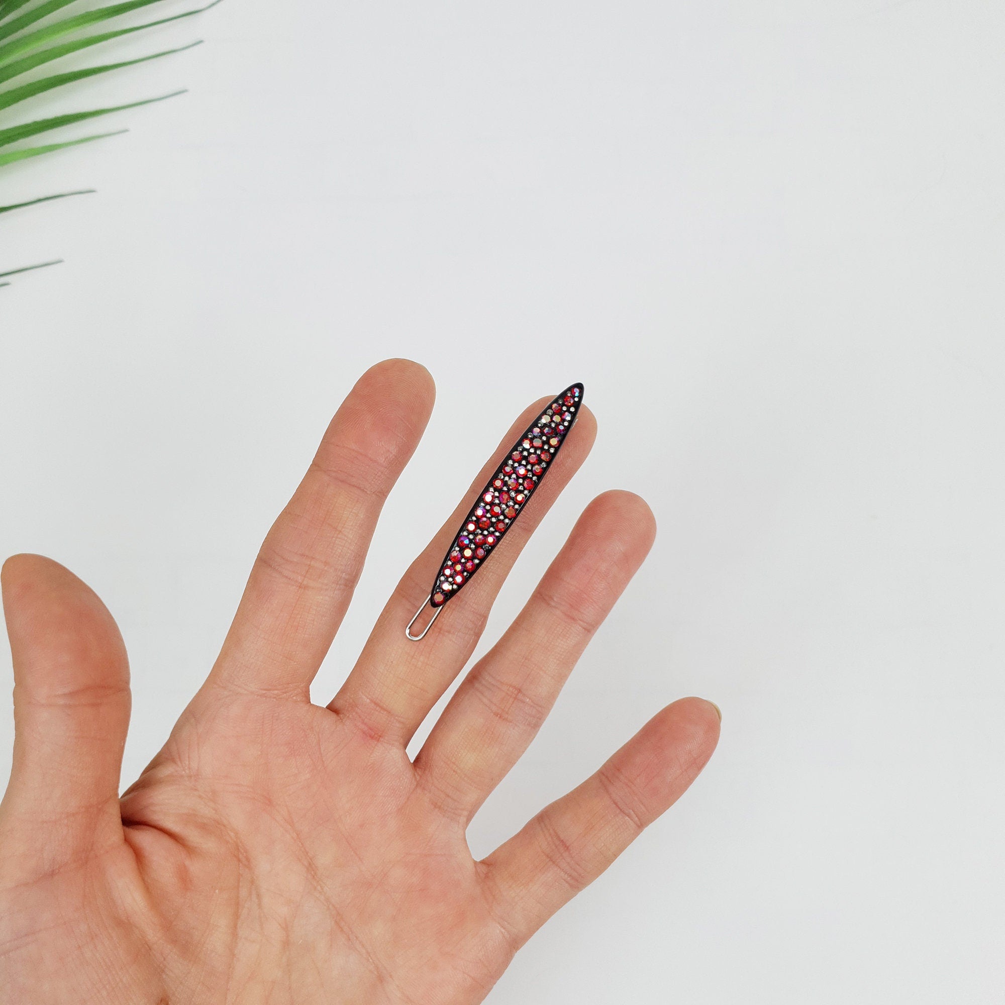 Tortoise Shell Black Cubic Bobby Pin (2.0 Inch) / Vintage French Hair Pin Clip / Hair Accessory for Woman / Snap Clip for Long Hair