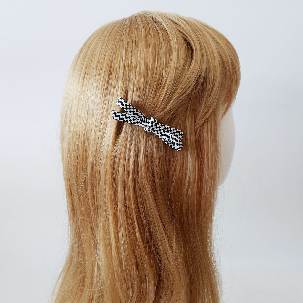 Cellulose Simple Ribbon Hair Barrette (2.8 Inch) / Tortoise Marble French Hair Pin / Hair Accessory for Woman / Automatic Hair Clip