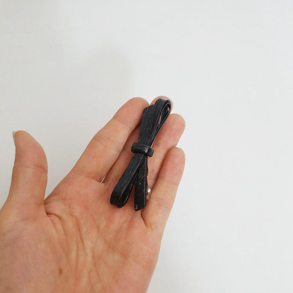 Cellulose Simple Ribbon Hair Barrette (2.8 Inch) / Tortoise Marble French Hair Pin / Hair Accessory for Woman / Automatic Hair Clip