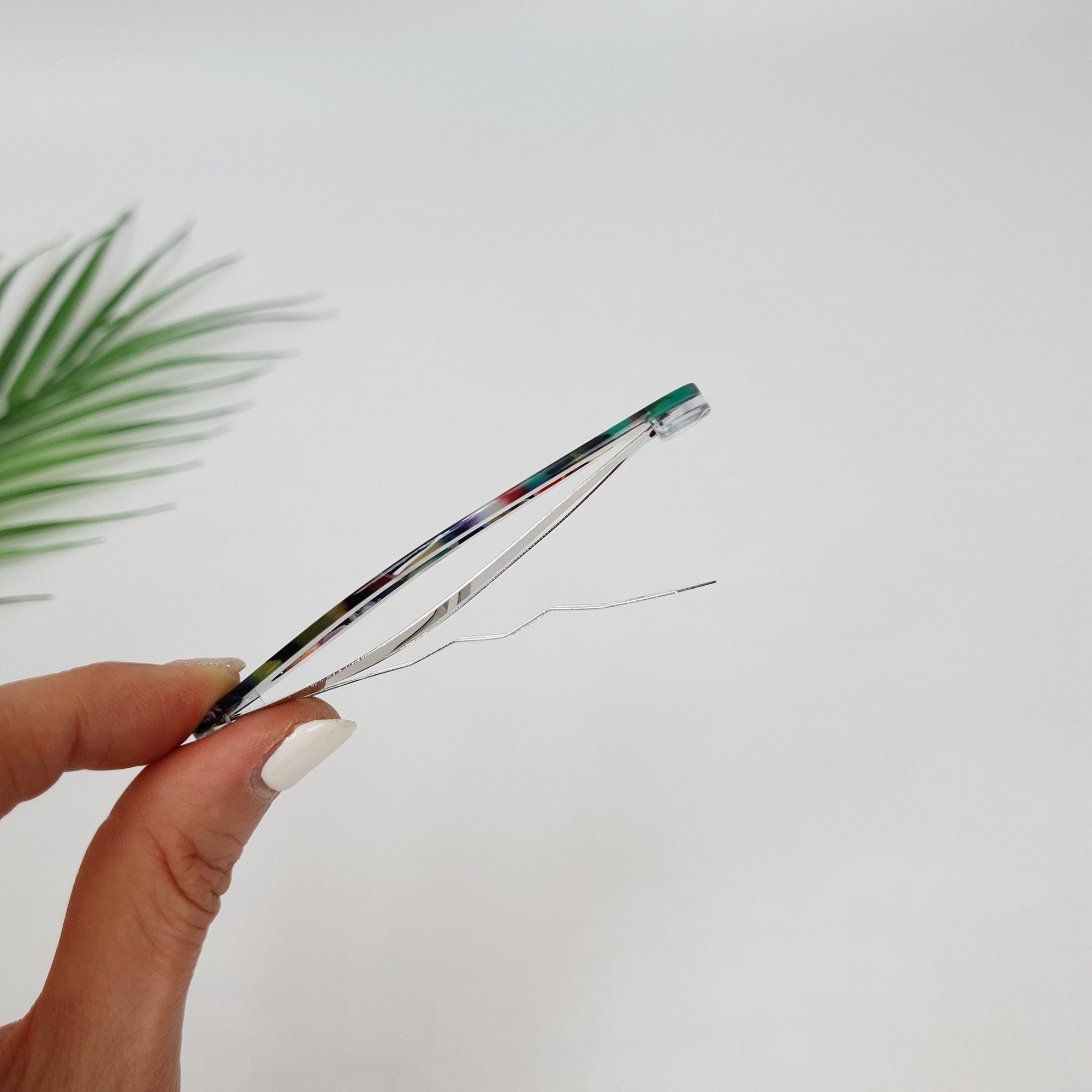 Tortoise Shell Aurora Long Oval Snap Clip (3.3 Inch) / French Hairgrip Barrette / French Hair Pin / Tic Tac Hair Clip Pin