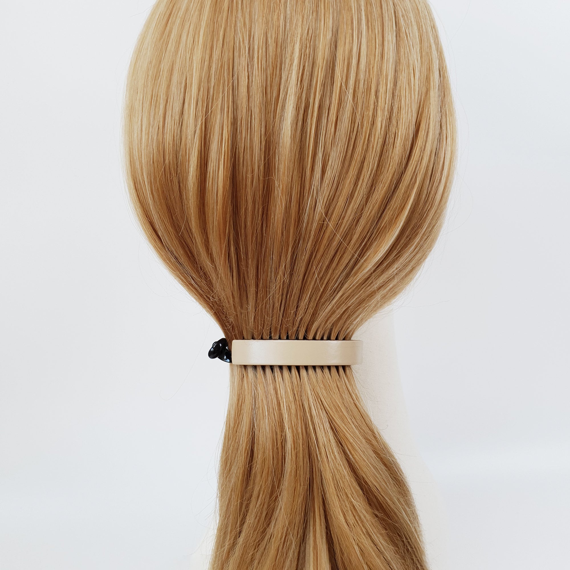 Real Leather Half Moon Claw Clip / Vintage Hair Comb Barrette / Clincher Comb Hair Accessory / Banana Clip