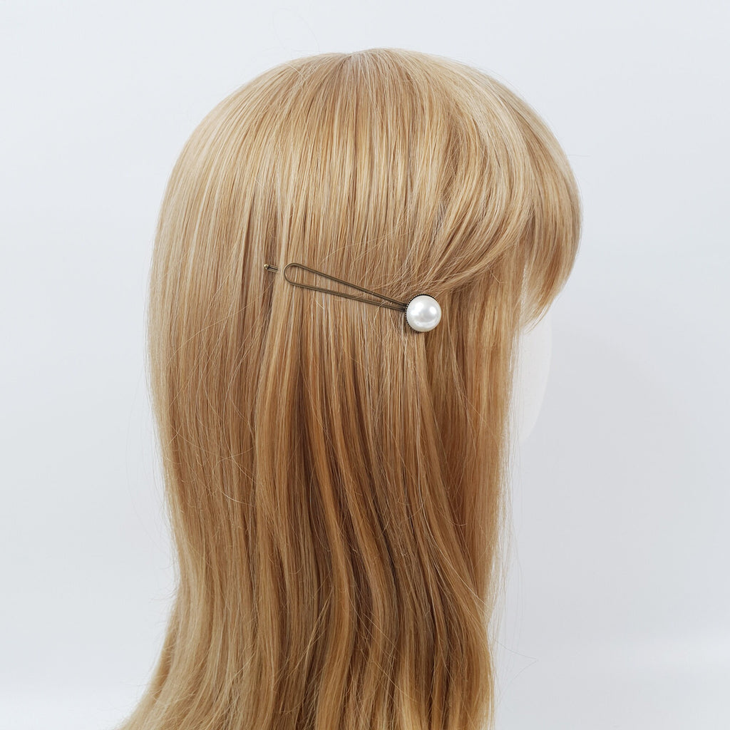 Circle Formica Small Hair Pin / Vintage Antique Three Line Hair Bobby Pin / Hair Accessory Pin for Woman / Snap Clip for Thin Hair