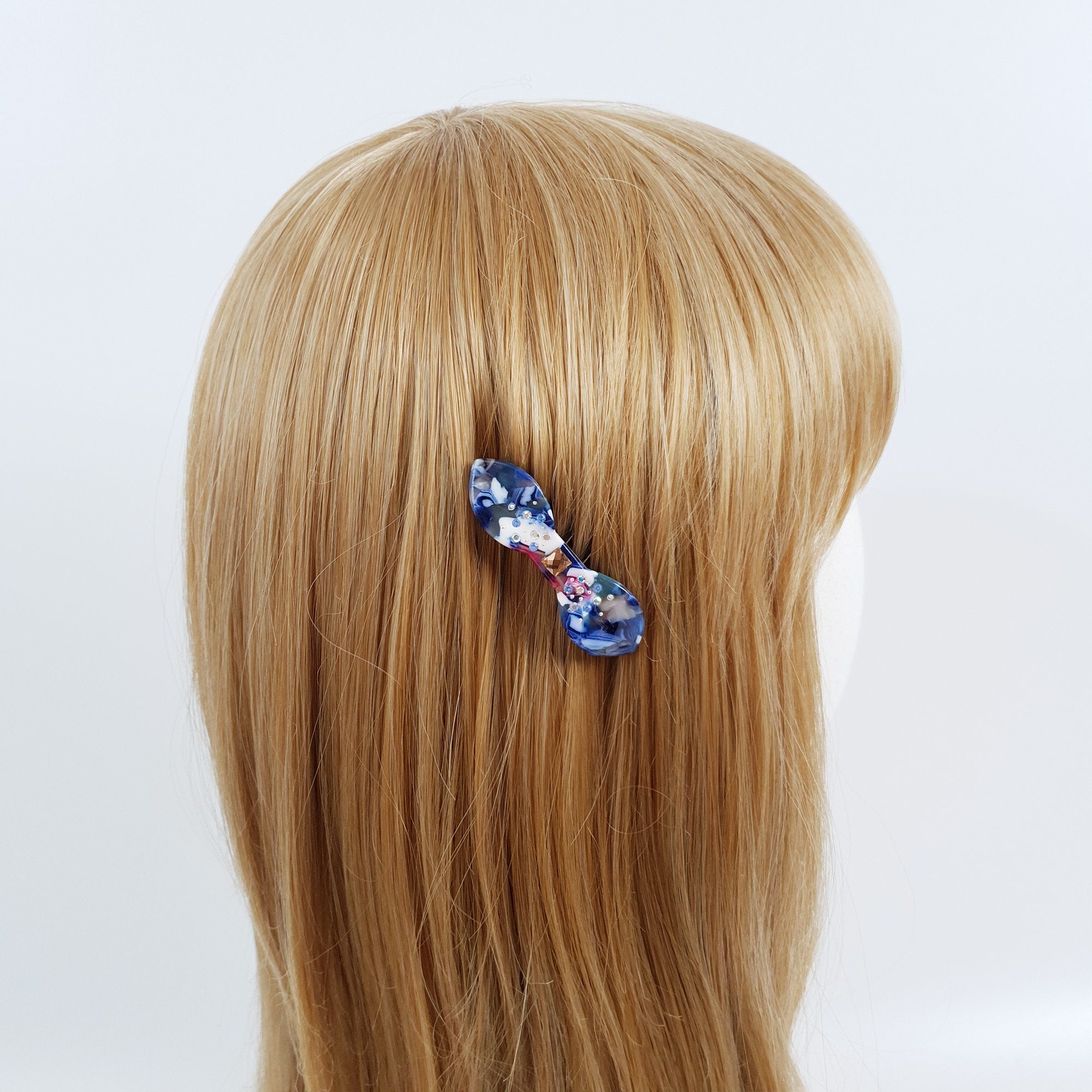 Tortoise Shell Mini Bow Hair Comb Pin / Cute French Hair Pin / Hair Fork for Thick Hair