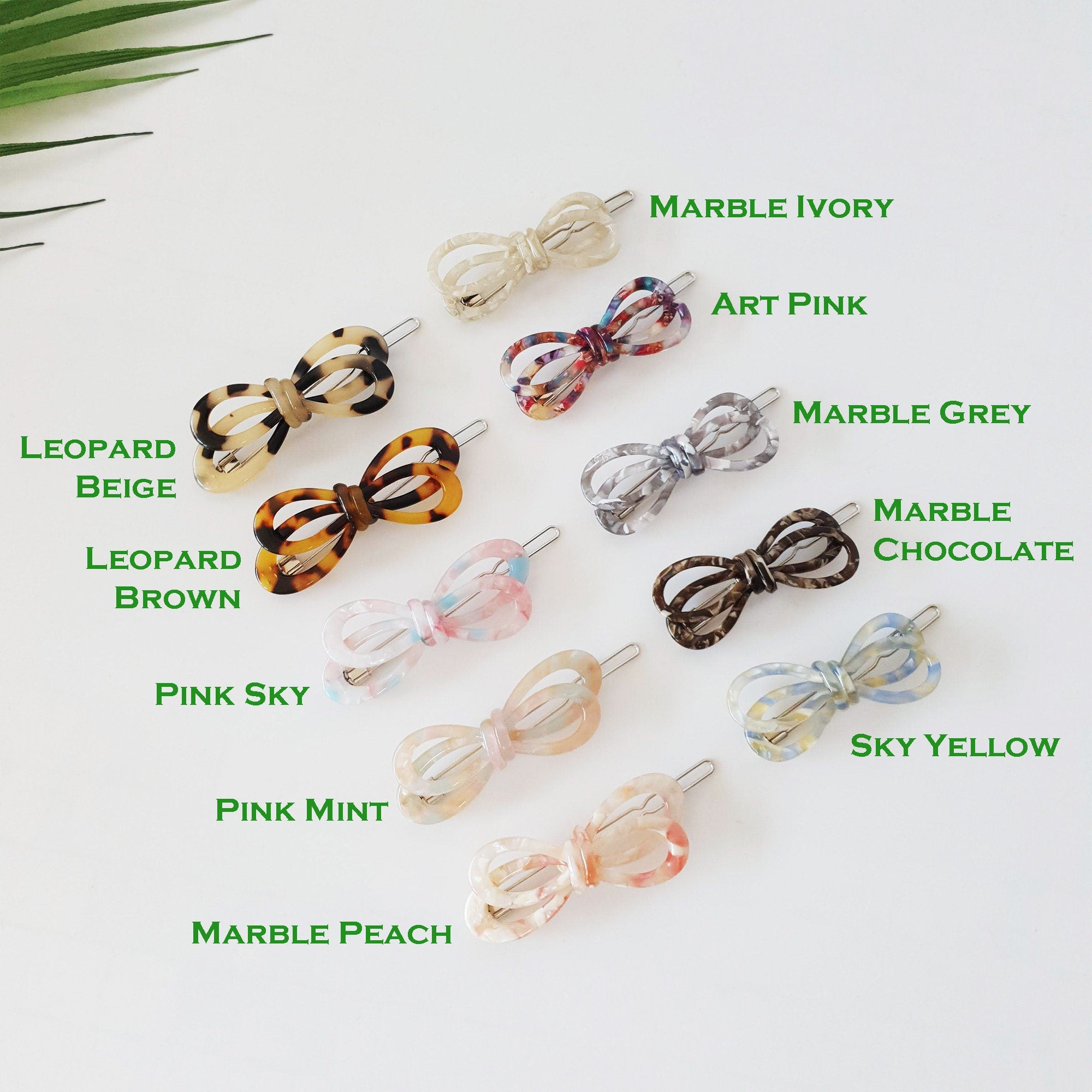 Tortoise Shell Ribbon Bobby Pin / Leopard French Hair Pin / Hair Accessory for Woman / Bow Barrette for Thin Hair