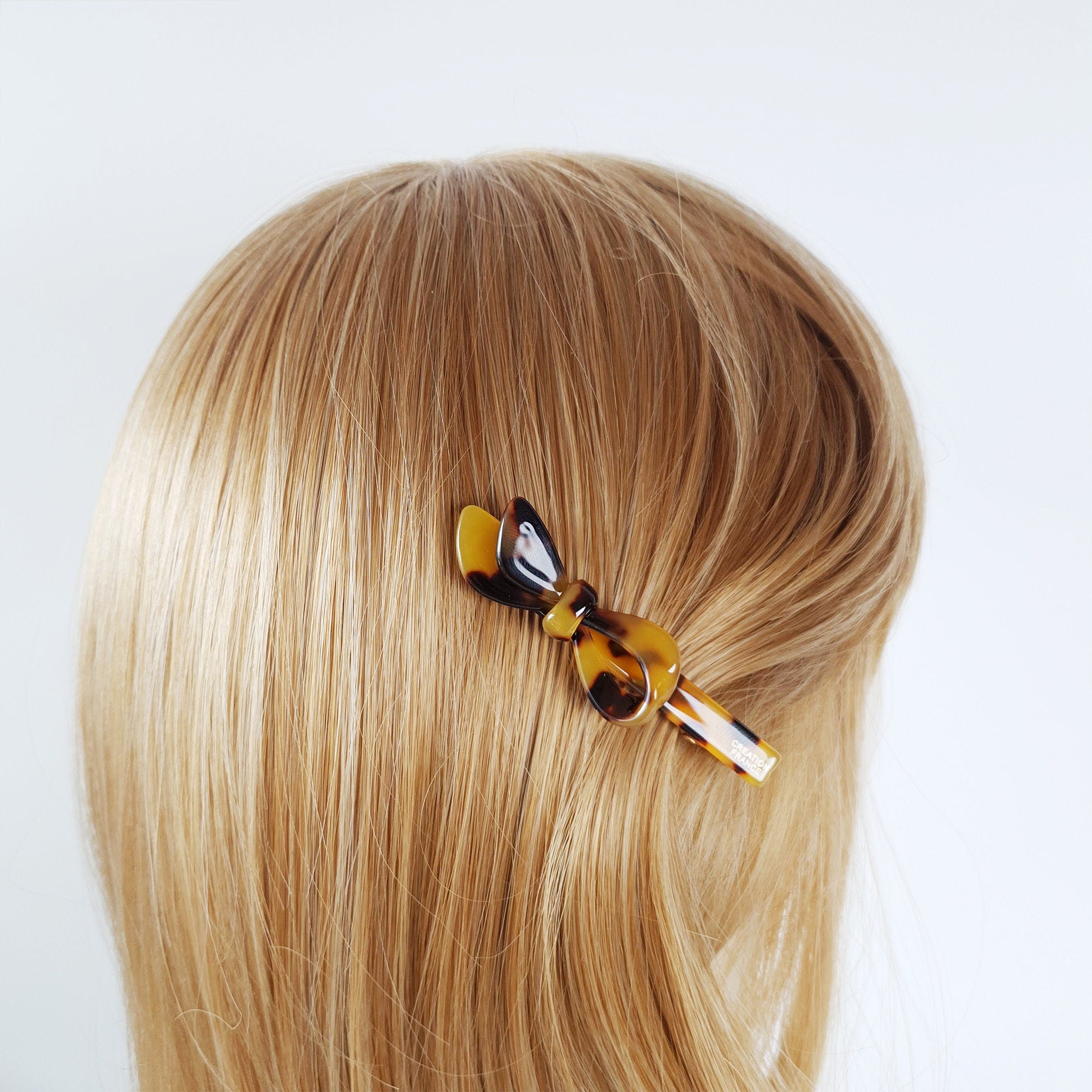 Single Ribbon Hair Clips / Tortoise Shell French Hair Pin / Hair Accessory for Woman / Alligator Hair Clip