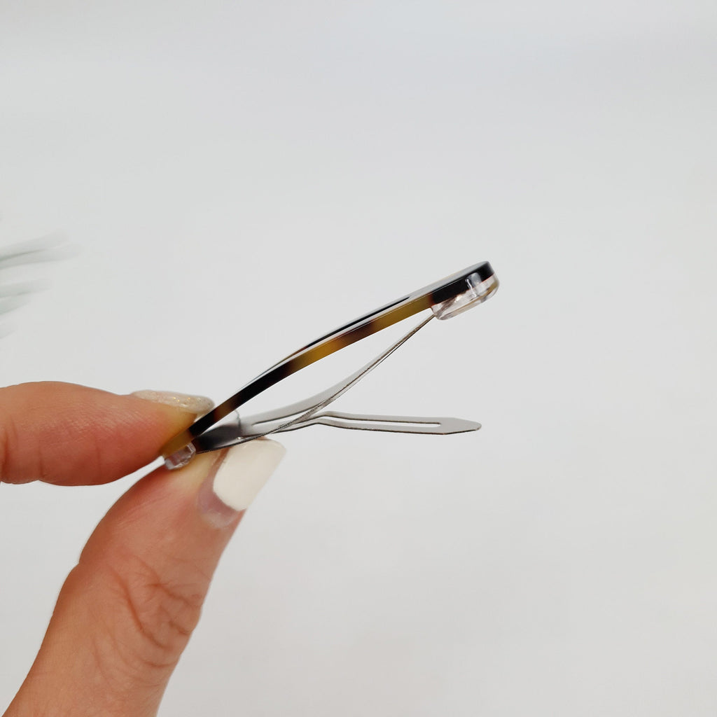 Leopard Aurora Triangle Snap Clip (2.2 Inch) / Tortoise Marble Hairgrip Barrette / French Hair Pin / Tic Tac Hair Clip Pin