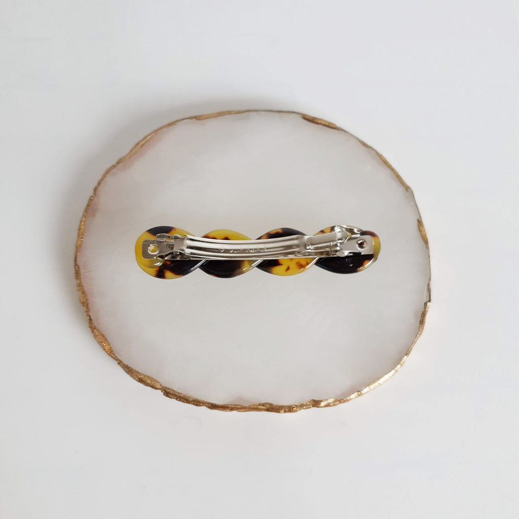 Leopard Candy Twist Hair Barrette / Tortoise Marble French Hair Pin / Hair Accessory for Woman / Automatic Hair Clip