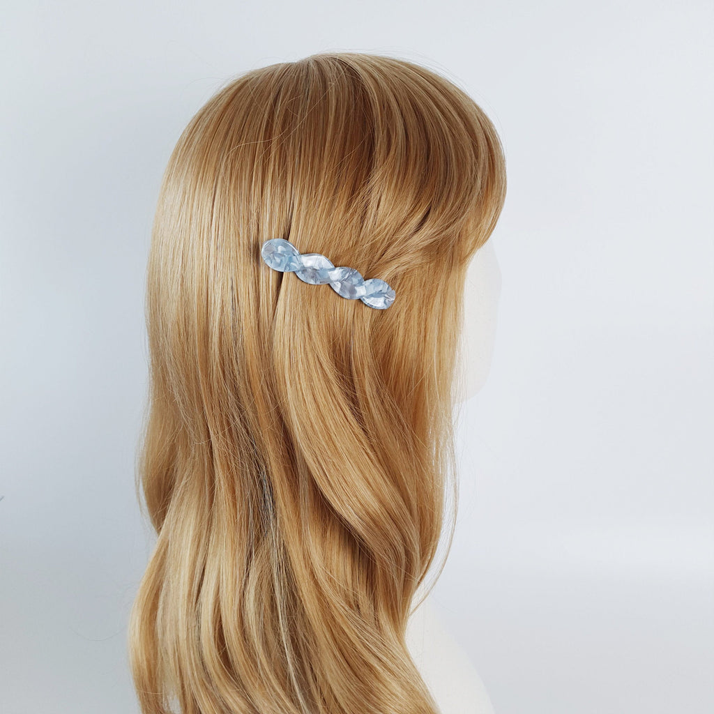 Leopard Candy Twist Hair Barrette / Tortoise Marble French Hair Pin / Hair Accessory for Woman / Automatic Hair Clip