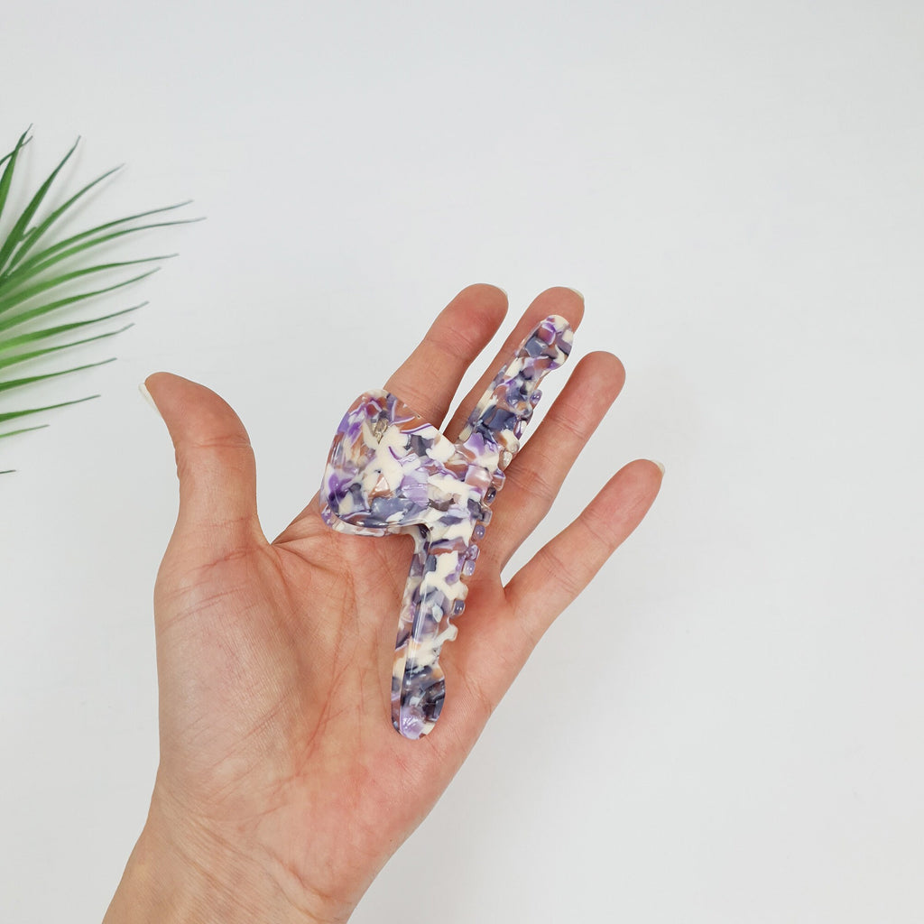 Tortoise Marble Aurora Big Size Hair Clip / Leopard French Hair Claw / Hair Barrette for Woman