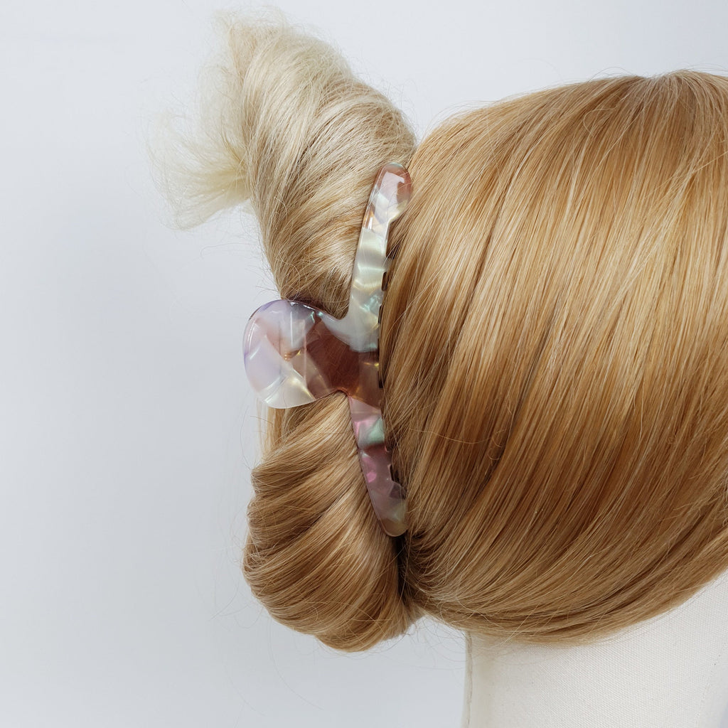 Tortoise Marble Aurora Big Size Hair Clip / Leopard French Hair Claw / Hair Barrette for Woman