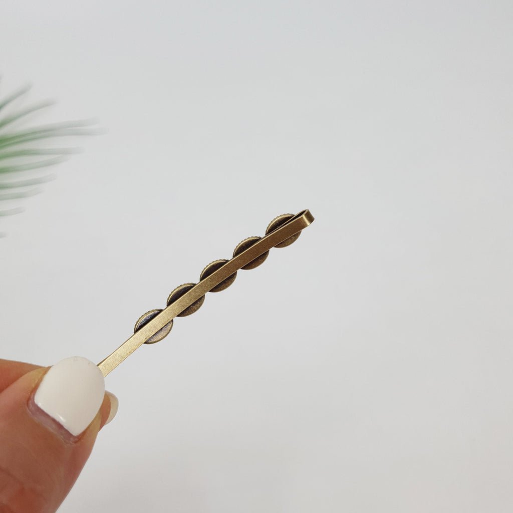 Vintage Formica Bobby Pin (2.4 Inch) / Simple Line Hair Clip / Hair Accessory for Woman / Snap Clip for Thin Hair