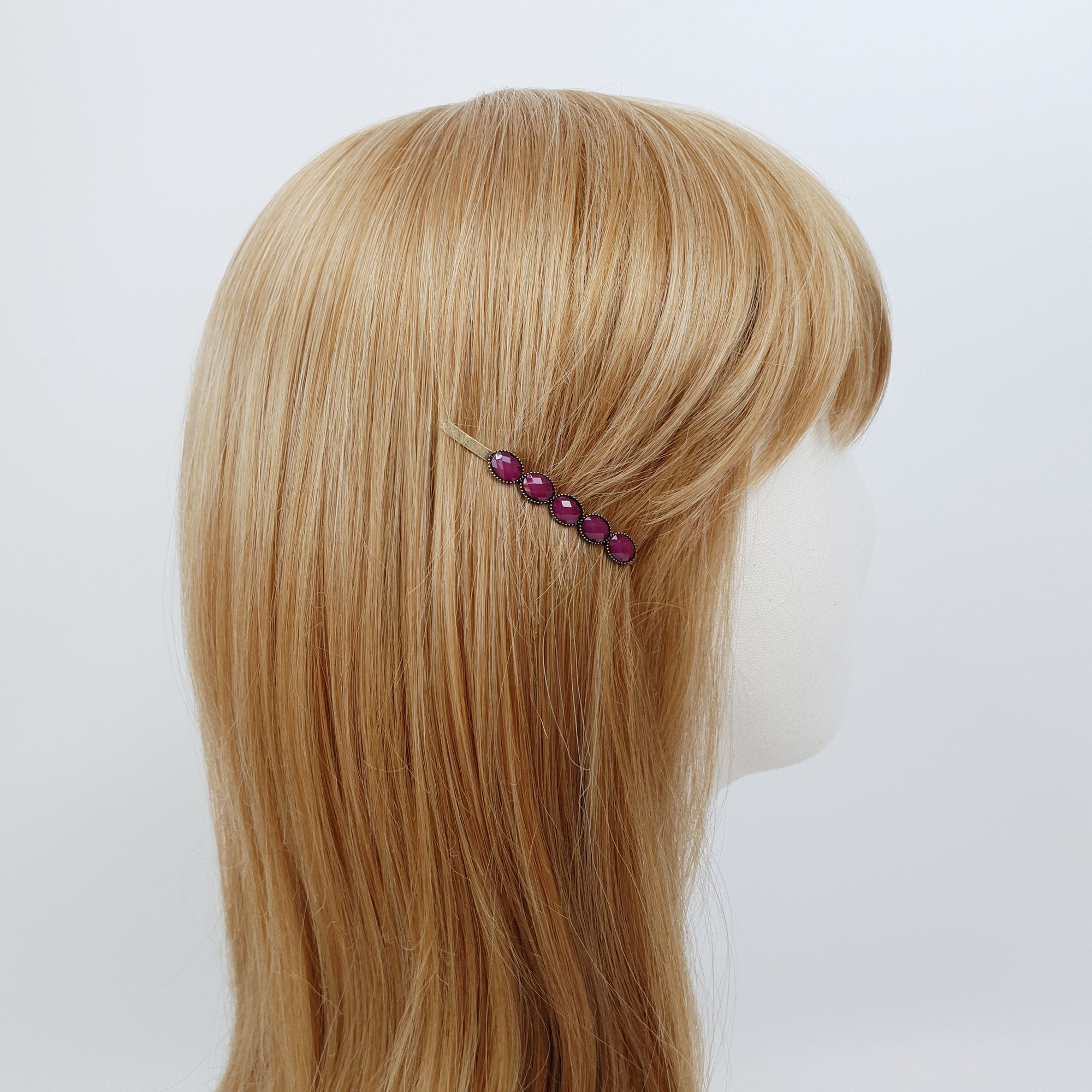 Vintage Formica Bobby Pin (2.4 Inch) / Simple Line Hair Clip / Hair Accessory for Woman / Snap Clip for Thin Hair