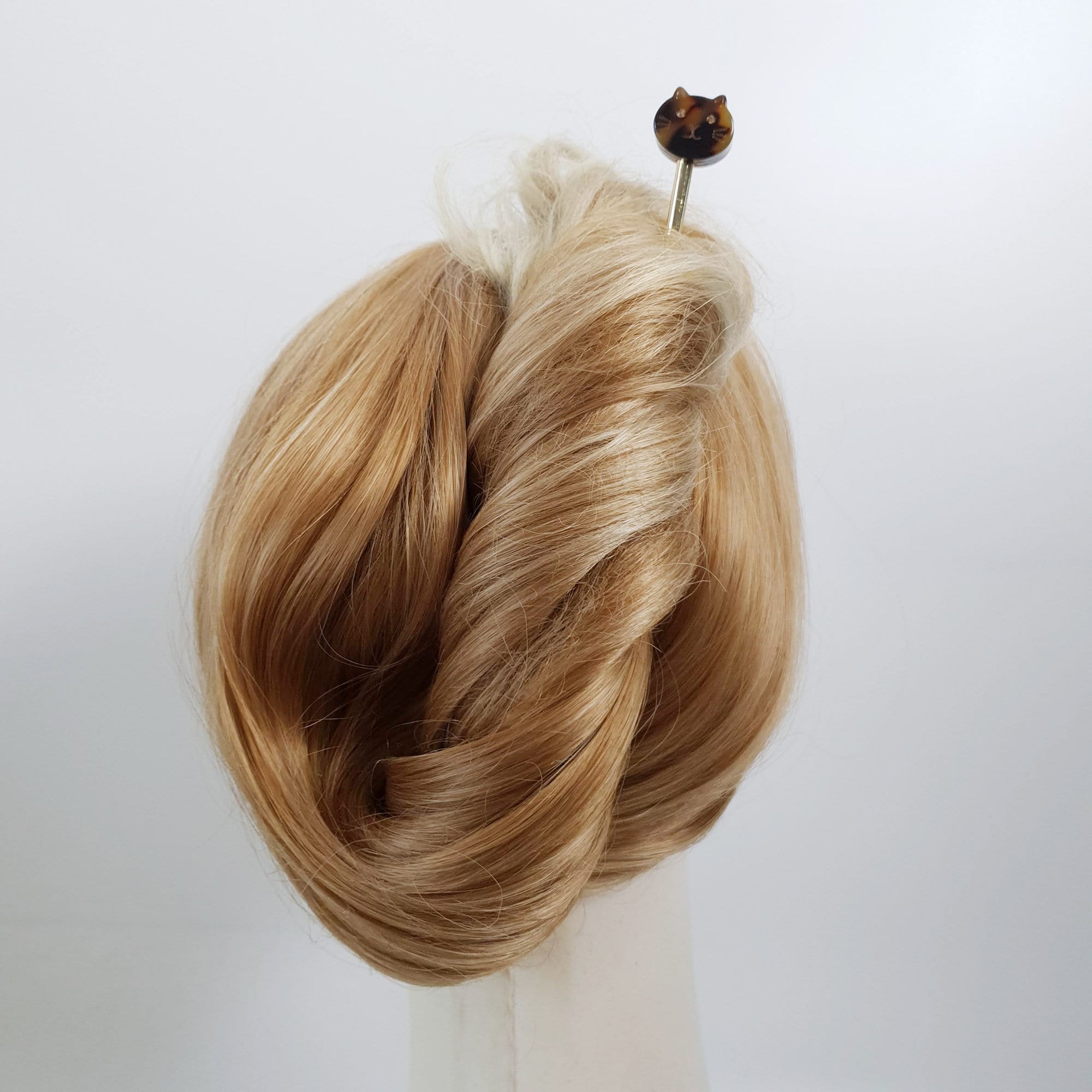 Chic Cat Metal Hair Stick (6.0 Inch) / Tortoise Shell French Hair Pin / Cute Fork Comb / Hair Clasp for Woman