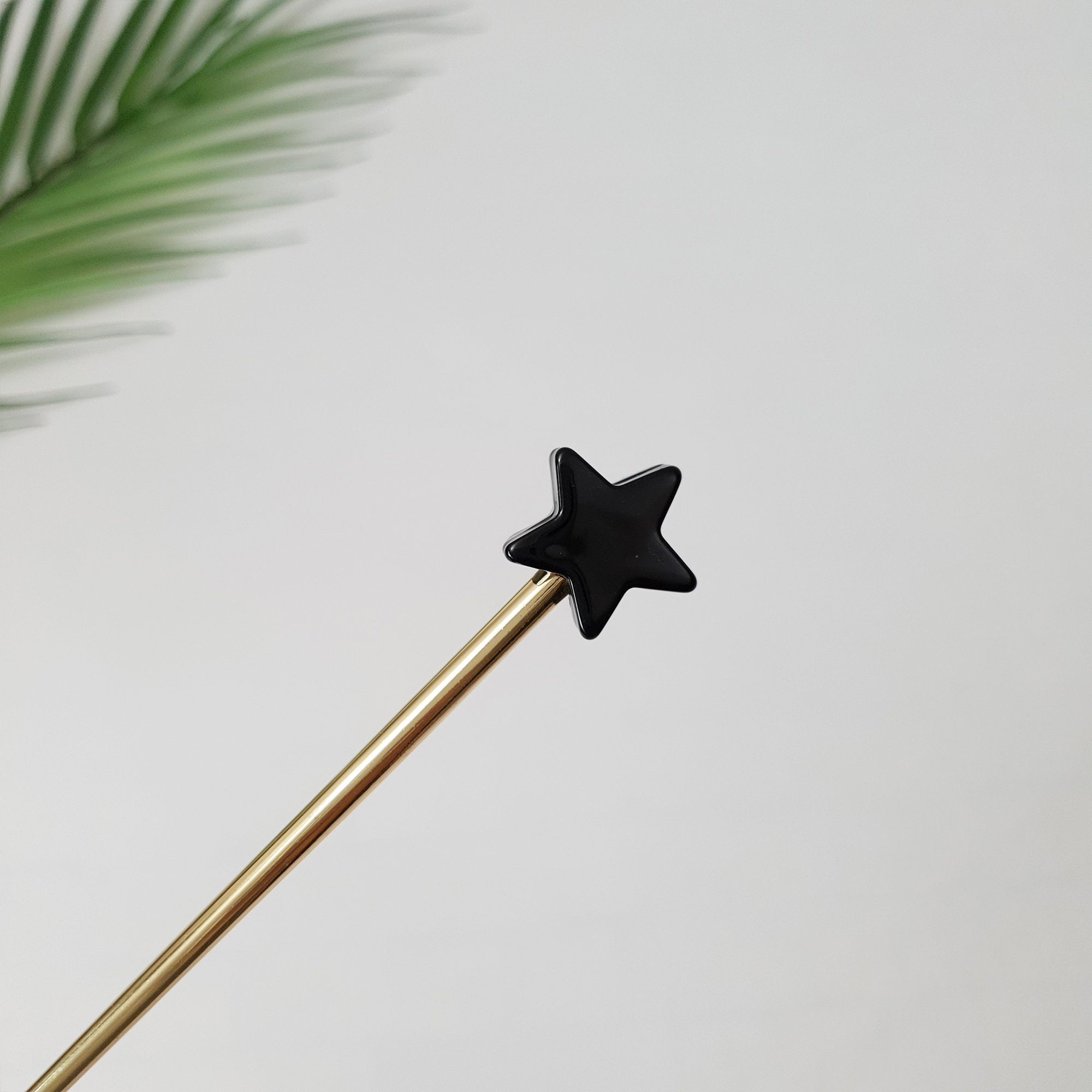 Star Shape Metal Hair Stick (6.0 Inch) / Tortoise Shell French Hair Pin / Metal Hair Fork for Thick Hair