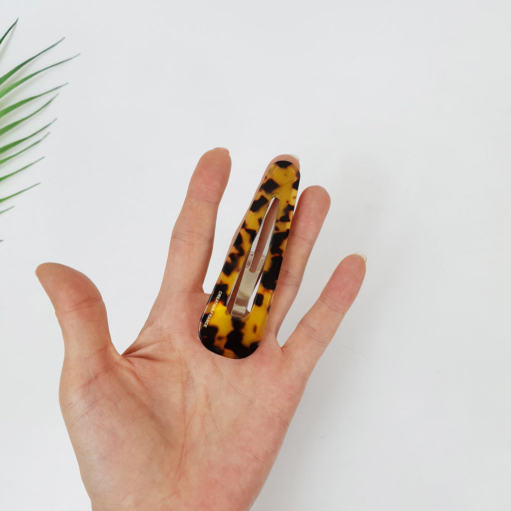 Leopard Aurora Triangle Big Snap Clip (3.7 Inch) / Tortoise Marble Hairgrip Barrette / Tic Tac Hair Clip Pin / French Hair Pin
