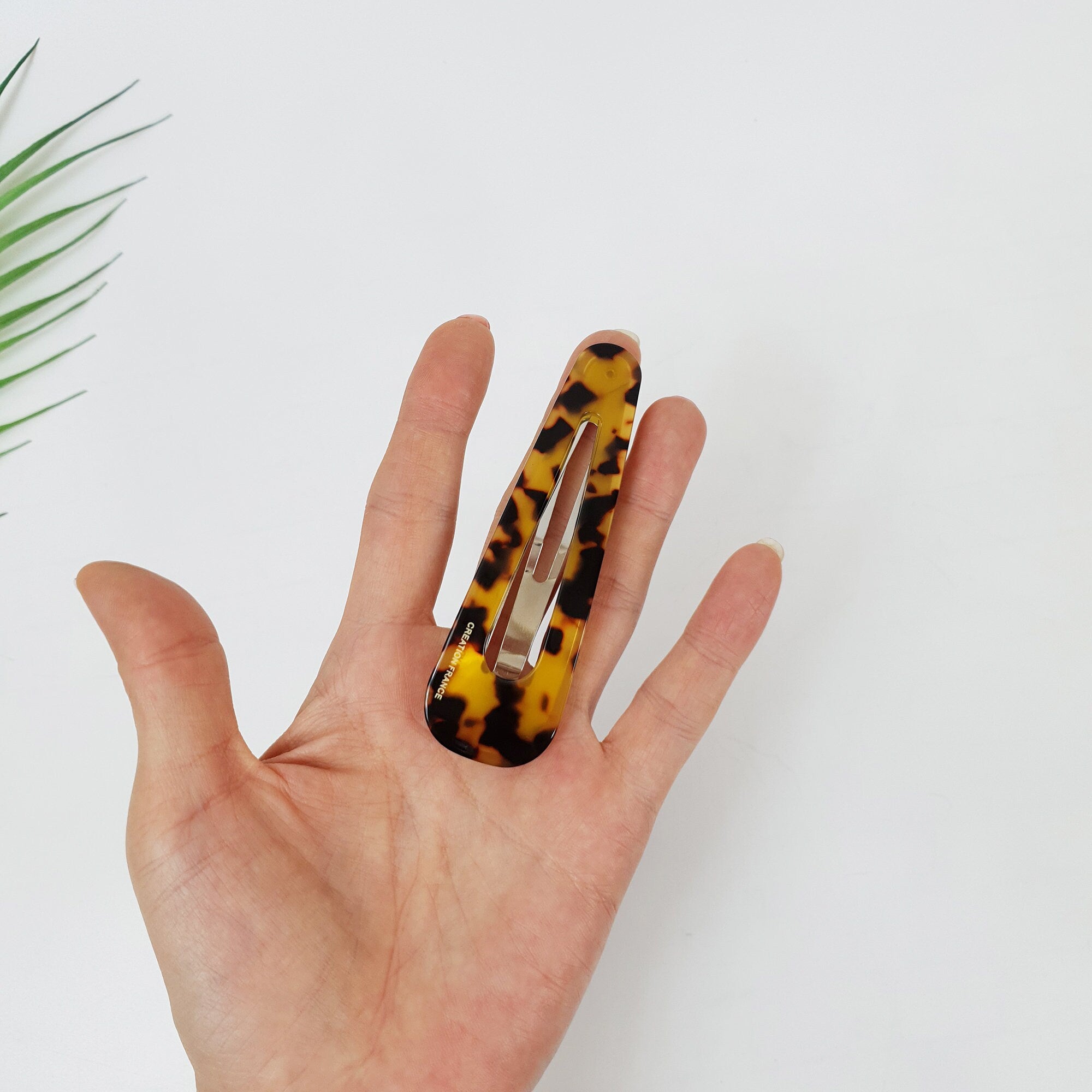 Leopard Aurora Triangle Big Snap Clip (3.7 Inch) / Tortoise Marble Hairgrip Barrette / Tic Tac Hair Clip Pin / French Hair Pin
