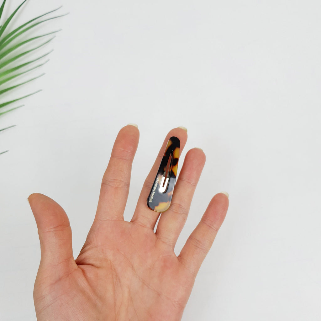 Leopard Aurora Triangle Snap Clip (2.2 Inch) / Tortoise Marble Hairgrip Barrette / French Hair Pin / Tic Tac Hair Clip Pin