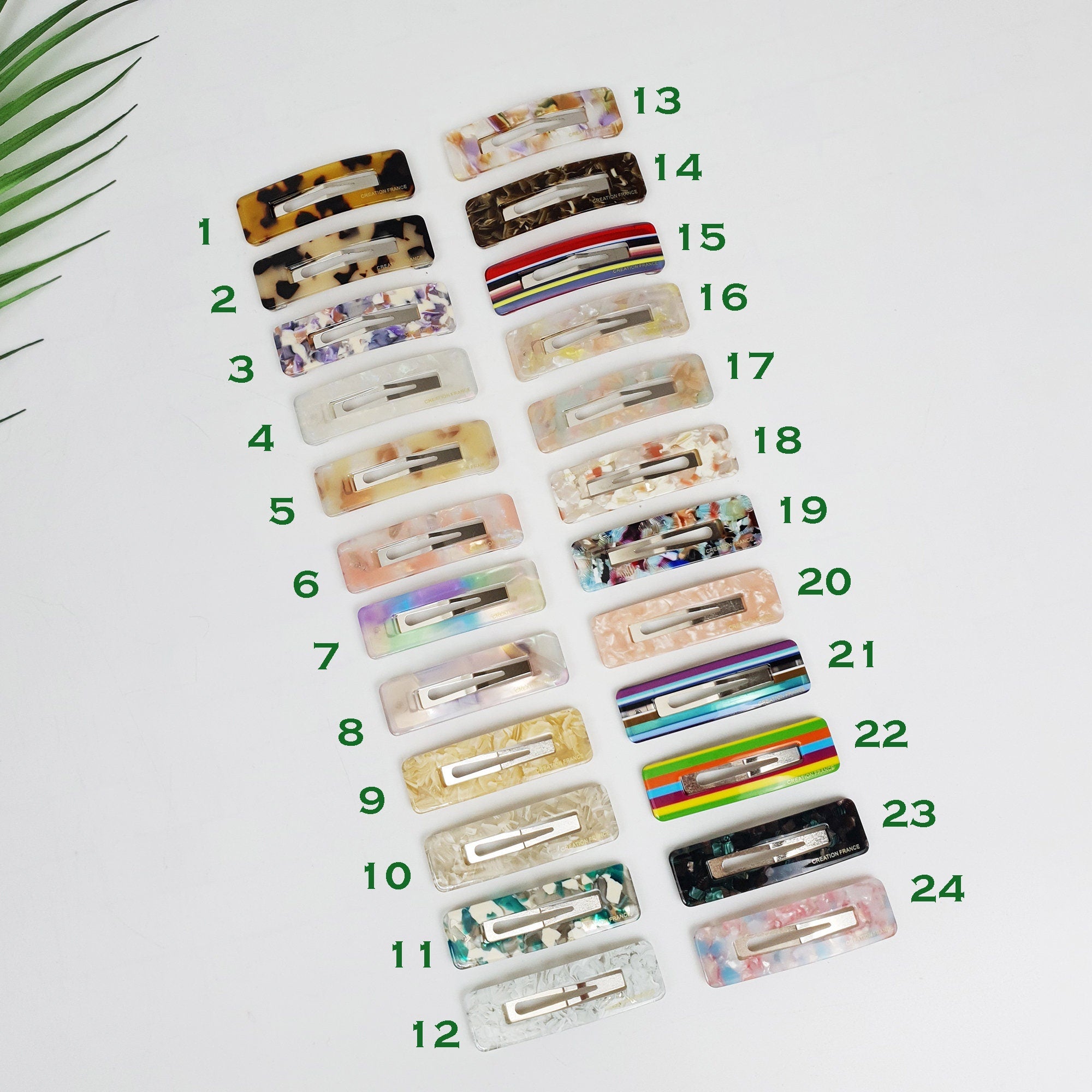 Leopard Aurora Square Snap Clip (2.6 Inch) / Tortoise Marble Hairgrip Barrette / French Hair Pin / Tic Tac Hair Clip Pin