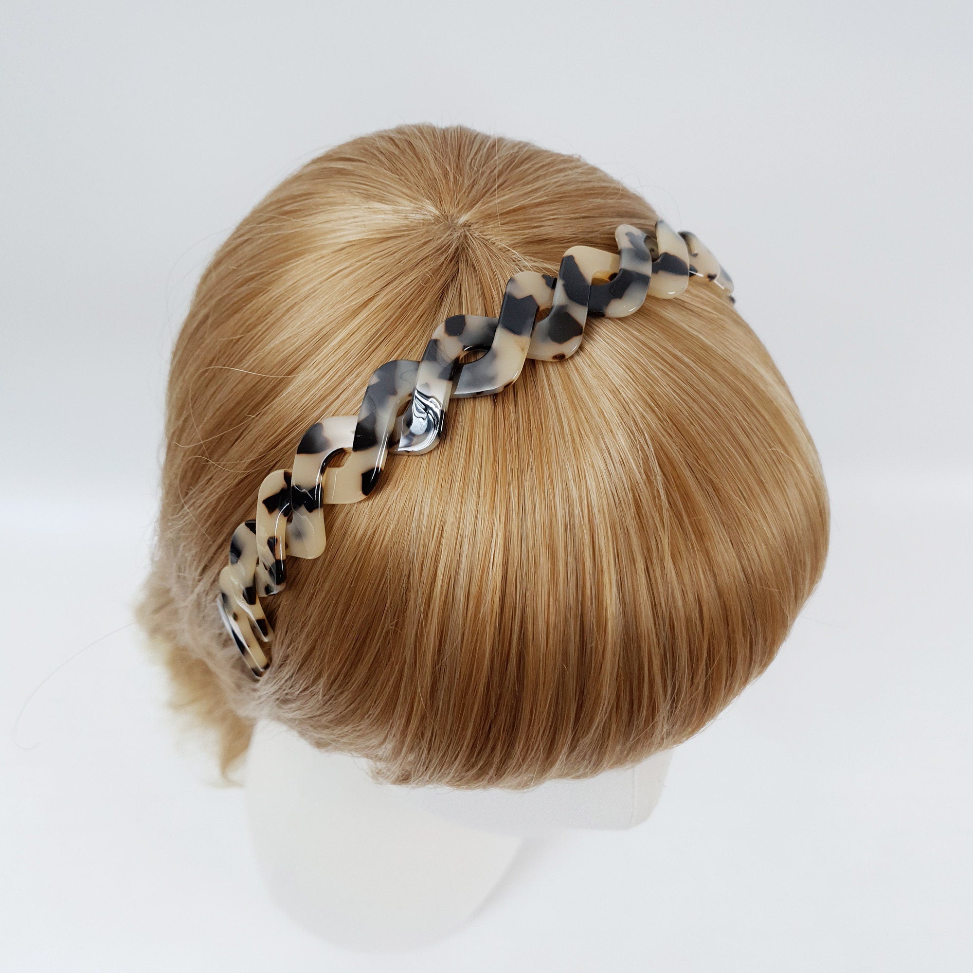 Tortoise Shell Twist Thin Headband / Leopard Olive Peach Headband / Hair Accessory for Woman / Twisted Headband