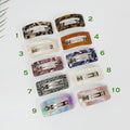 Leopard Square Buckle Hair Barrette / Tortoise Marble French Hair Pin / Hair Accessory for Woman / Automatic Hair Clip