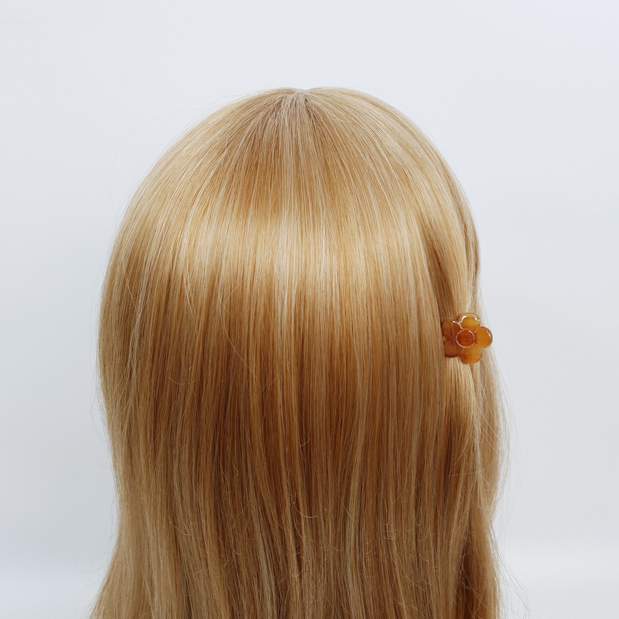 Cute Flower Extra Mini Hair Clips (0.8 Inch) / Tortoise Shell Tiny French Hair Pin / Hair Barrette for Woman