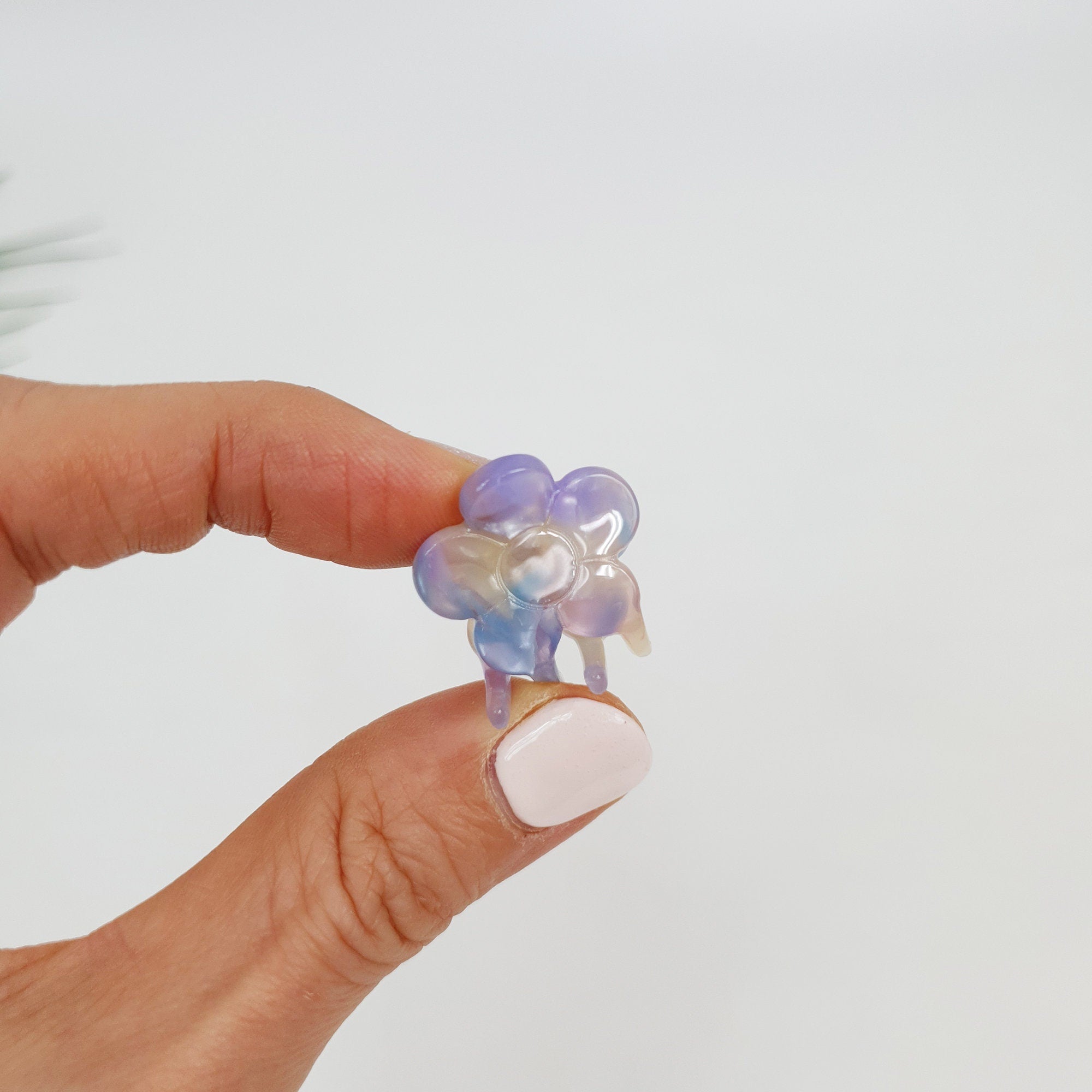 Cute Flower Extra Mini Hair Clips (0.8 Inch) / Tortoise Shell Tiny French Hair Pin / Hair Barrette for Woman
