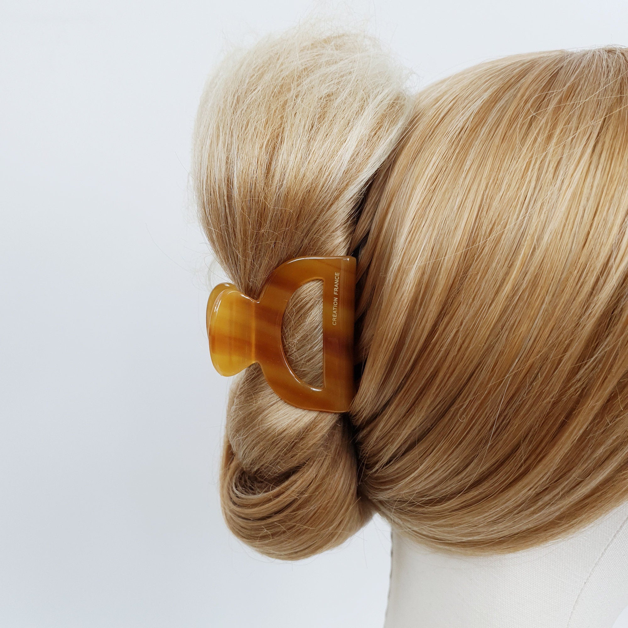 Tortoise Shell Arch Shape Hair Claw Clip / Vintage French Hair Pin / Hair Barrette for Woman / Hair Accessory for Girls