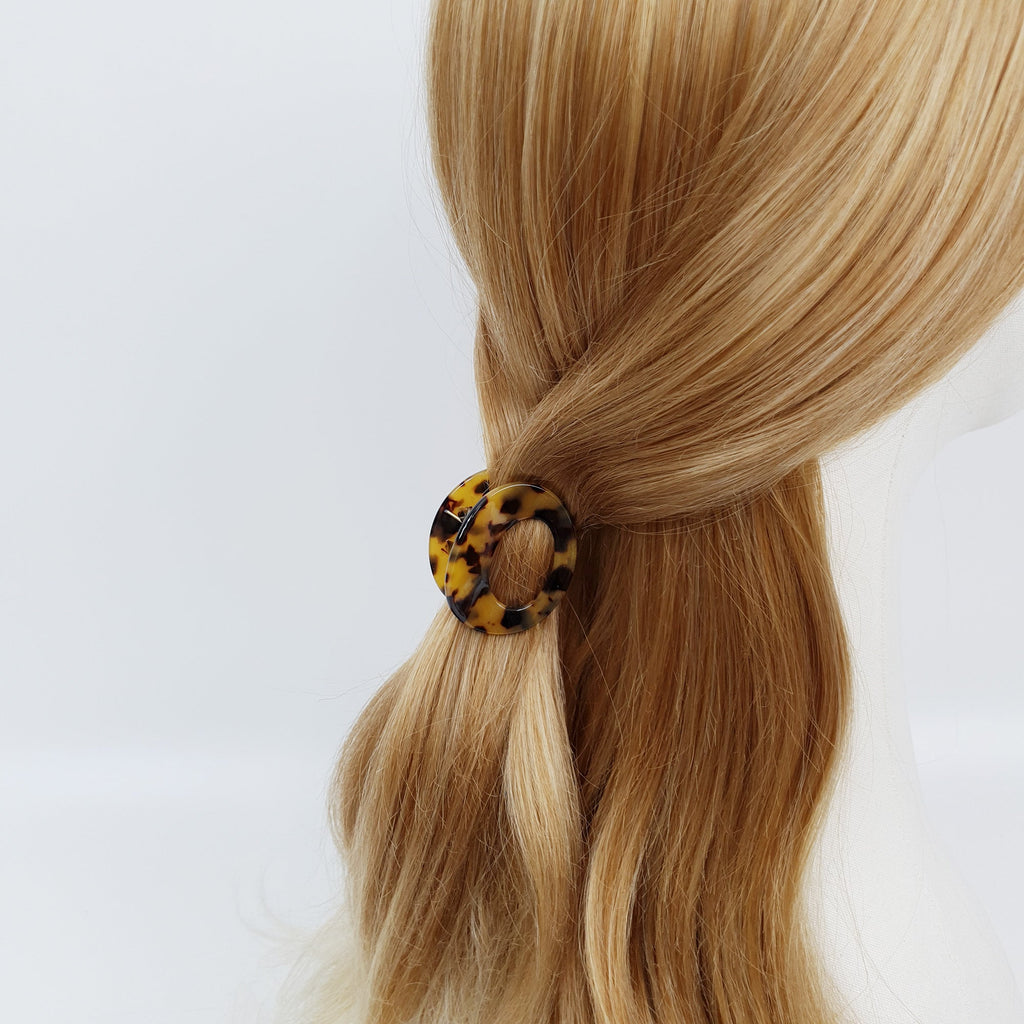 Oval Ring Mini Hair Clips / Tortoise Shell Small French Hair Pin / Hair Barrette for Woman / Mini Claw Clip for Girls