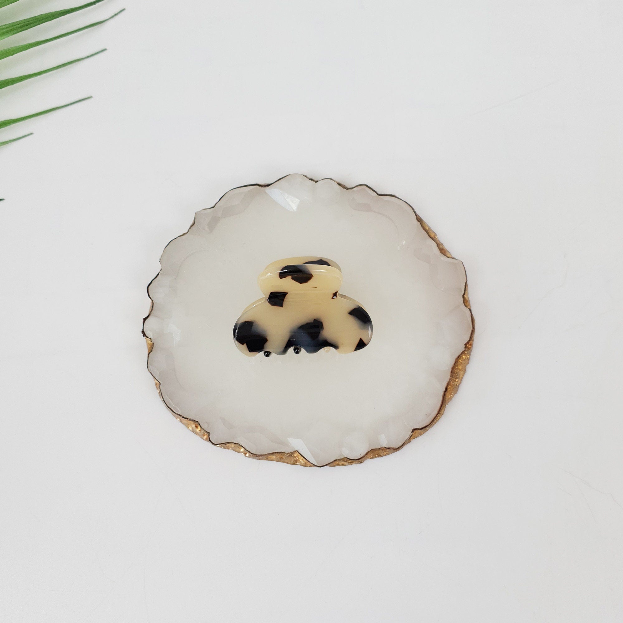 Leopard Round Small Hair Clips (1.6 Inch) / Tortoise Shell Mini French Hair Pin / Hair Barrette for Woman