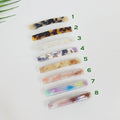 Leopard Aurora Simple Line Hair Barrette (3.1 Inch) / Tortoise Marble French Hair Pin / Hair Accessory for Woman / Automatic Hair Clip