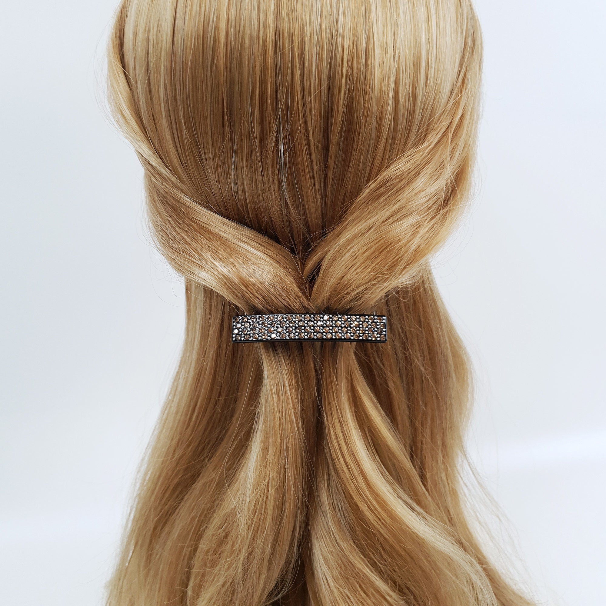 Long Square Hair Comb Pin with Cubic (2.6 Inch) / Luxurious French Hair Pin / Hair Fork for Woman