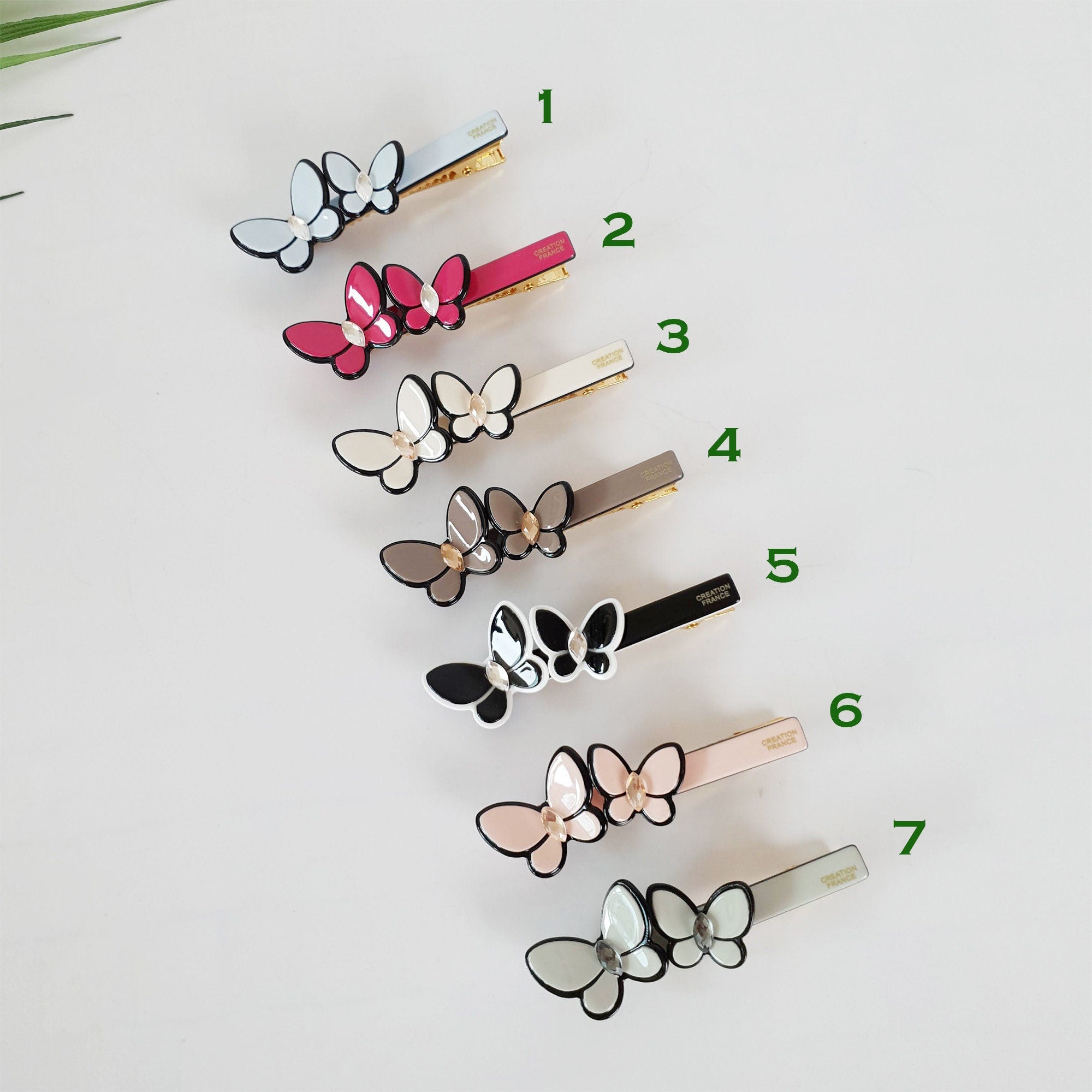 Pastel Color Couple Butterfly Hair Clips / Luxurious French Hair Pin / Hair Accessory for Woman / Alligator Hair Clip