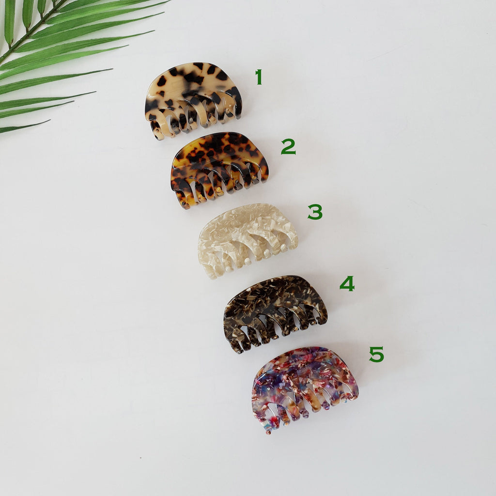 Tortoise Marble Lunar Medium Hair Clip / Luxurious Cellulose French Hair Pin / Hair Accessory for Woman / Large Hair Claw