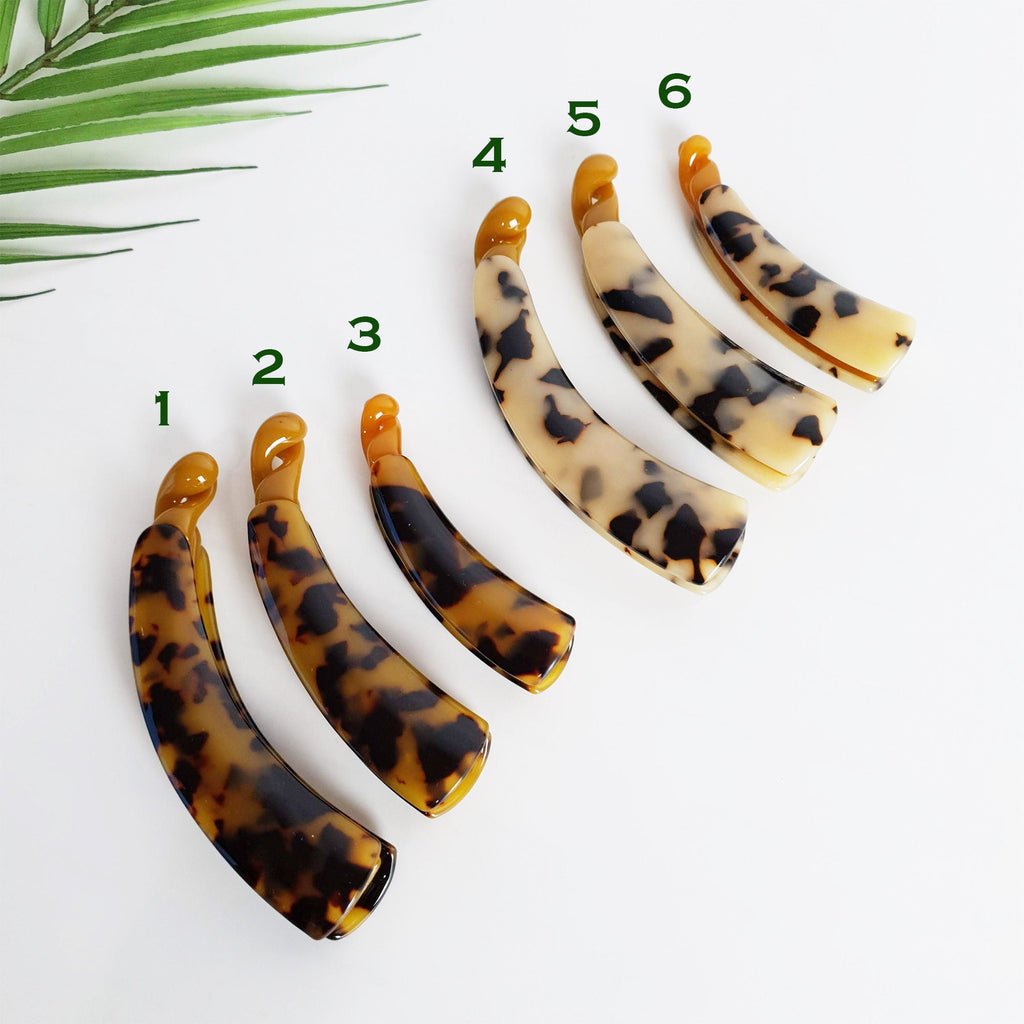 Leopard Basic Banana Clip / Hair Comb Barrette / Clincher Comb Hair Accessory / Tortoise Shell French Hair Pin