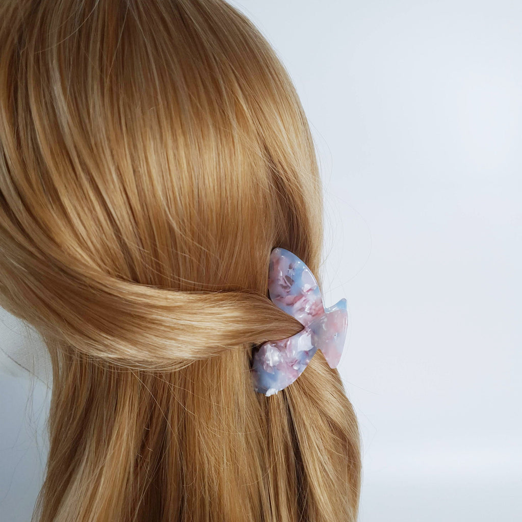 Leopard Heart Shape Medium Size Hair Clip / Tortoise Marble French Hair Pin / Hair Barrette for Woman