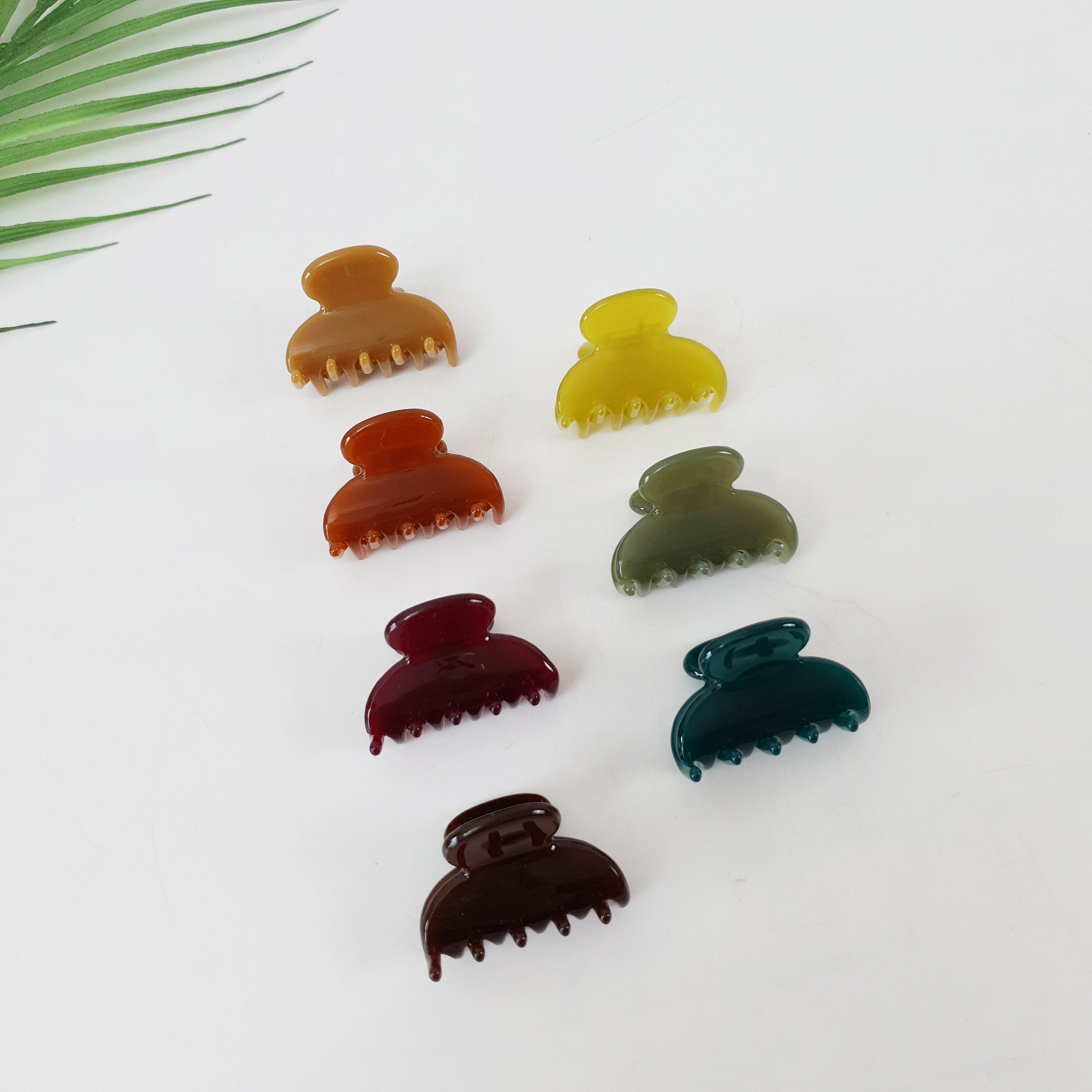 Pure Color Half Moon Mini Hair Clips / Marble Small French Hair Pin / Hair Barrette for Woman / Hair Claw Clip for Girls